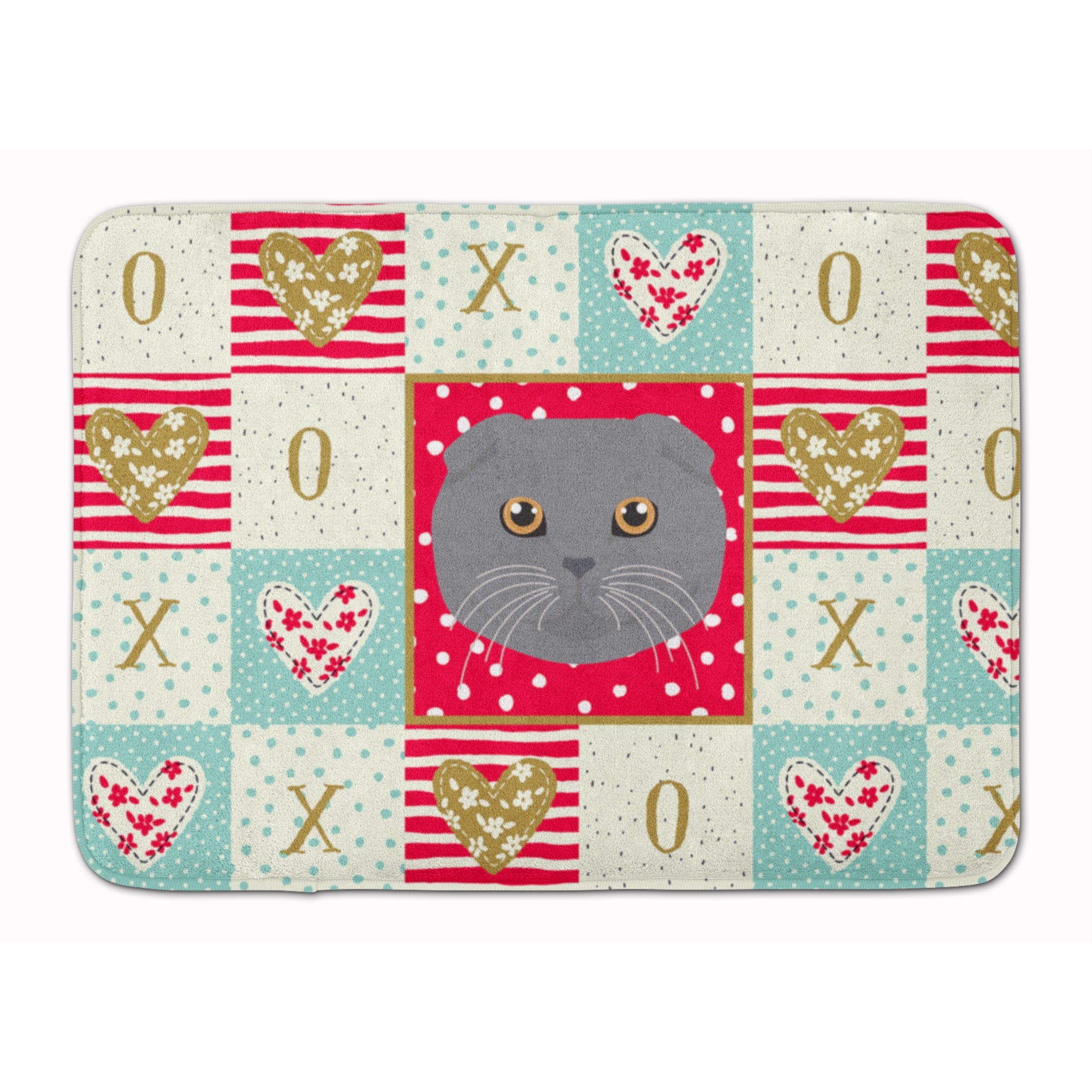Scottish Fold Cat Love Machine Washable Memory Foam Mat
