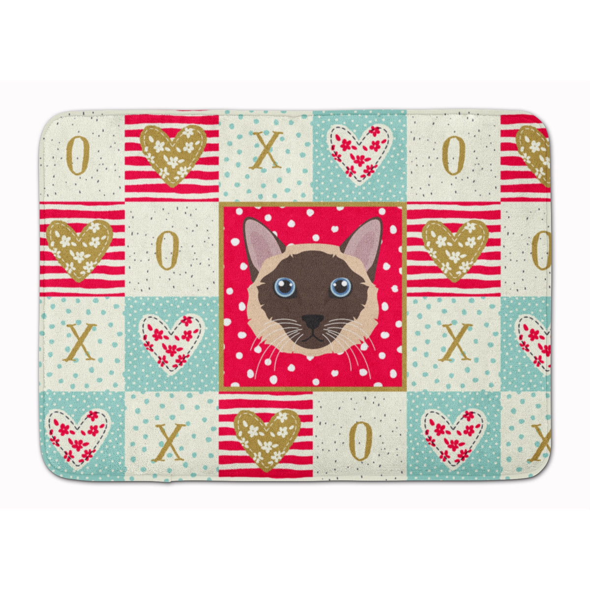 Siamese Traditional Cat Love Machine Washable Memory Foam Mat