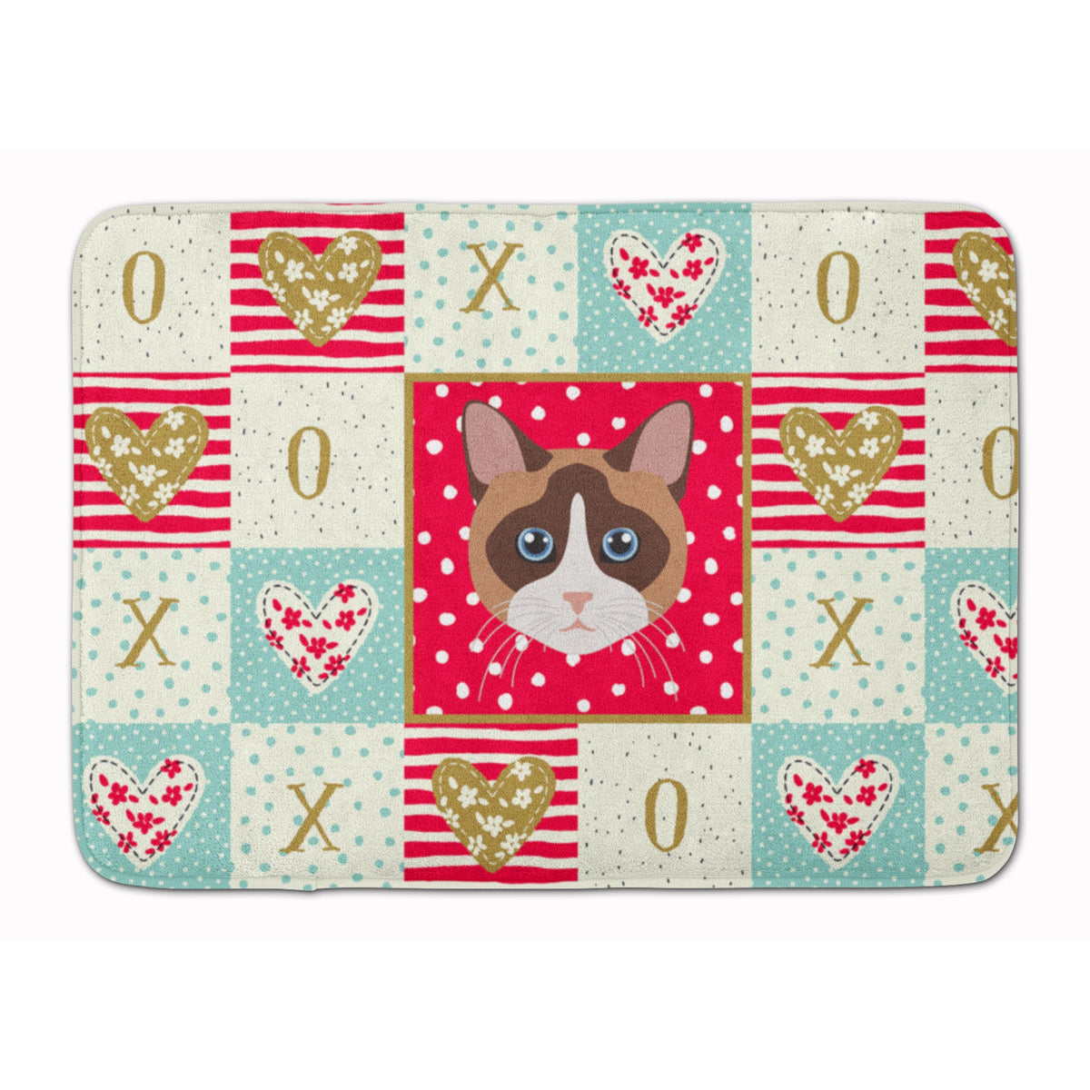 Snowshoe Cat Love Machine Washable Memory Foam Mat