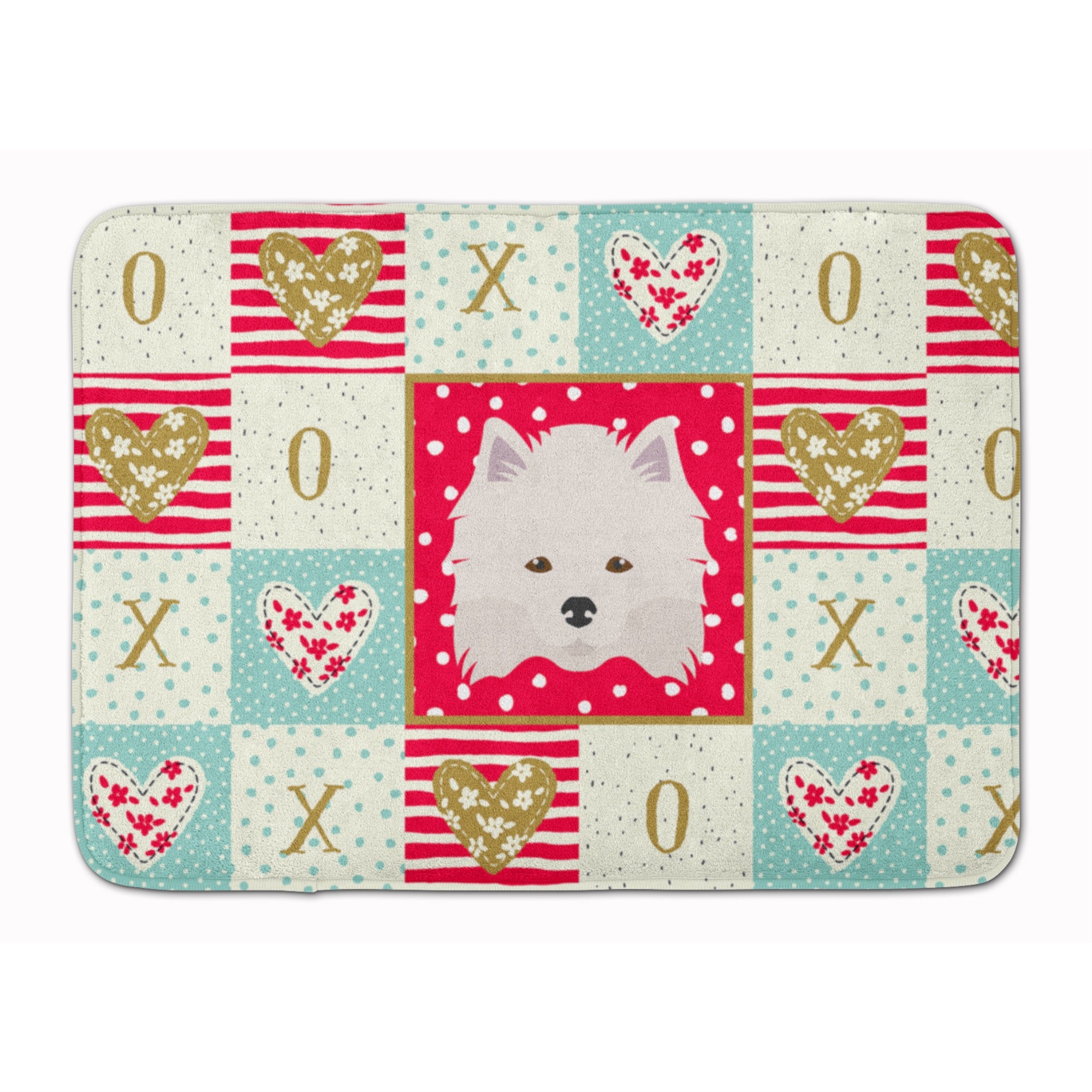 American Eskimo Love Machine Washable Memory Foam Mat