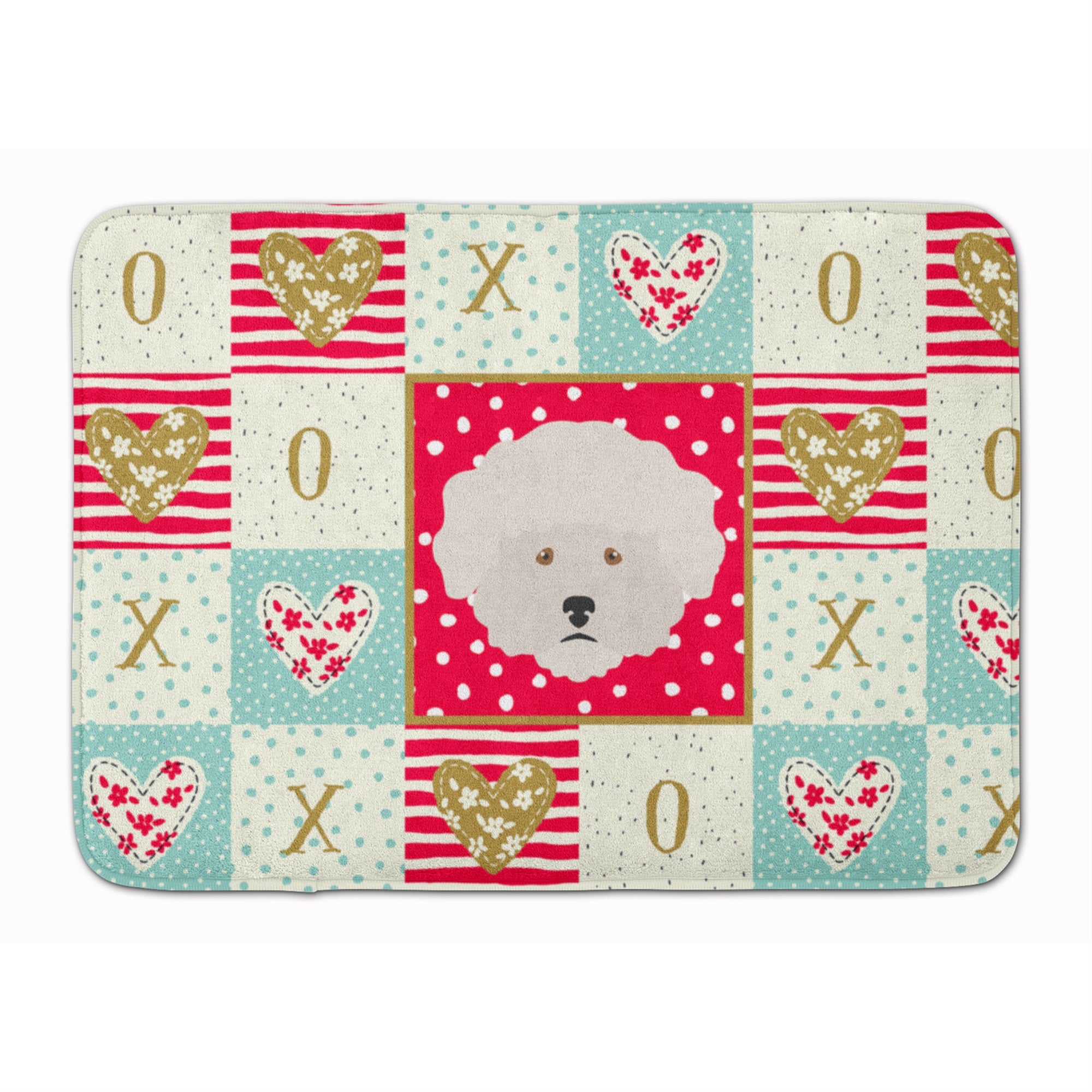 Bichon Fris Love Machine Washable Memory Foam Mat