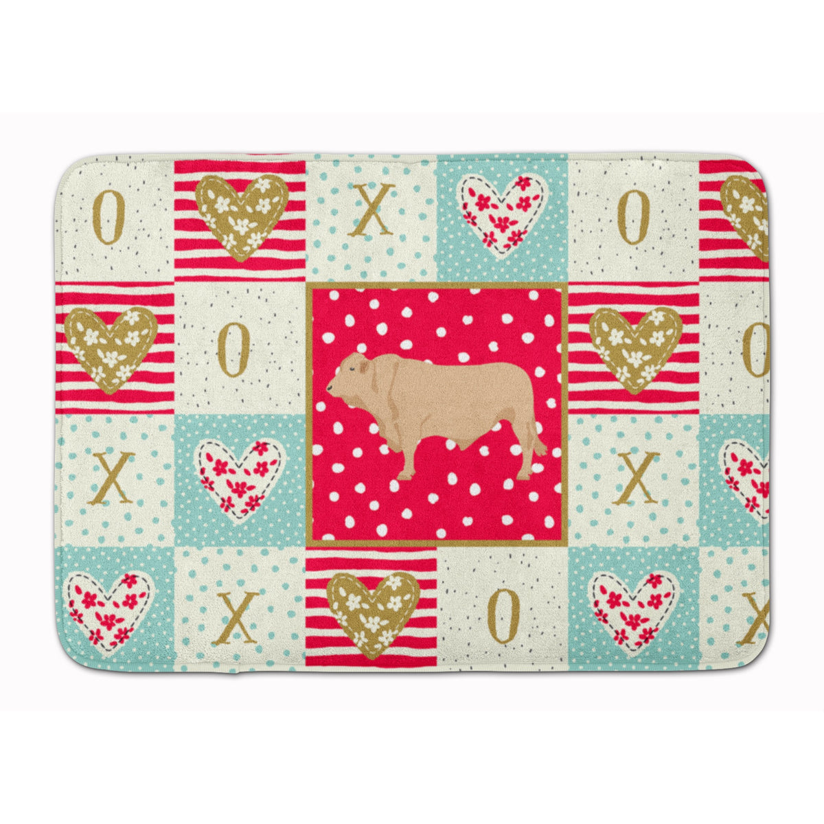 Charolais Cow Love Machine Washable Memory Foam Mat