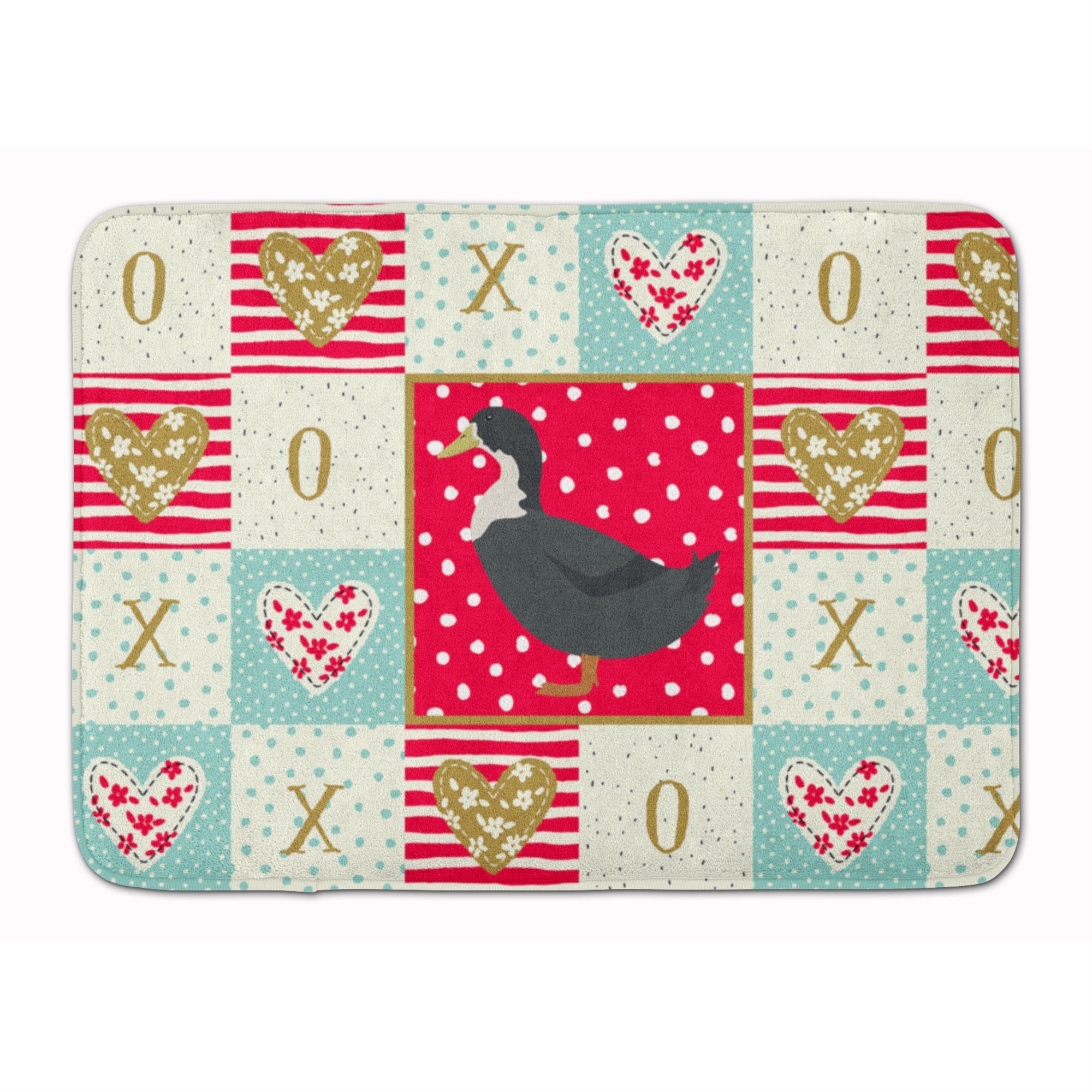 Blue Swedish Duck Love Machine Washable Memory Foam Mat