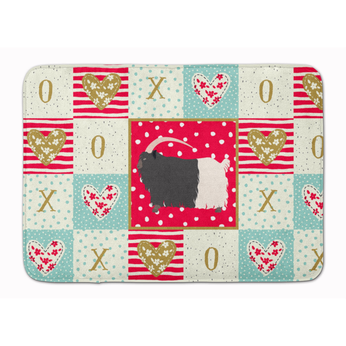 Welsh Black-Necked Goat Love Machine Washable Memory Foam Mat