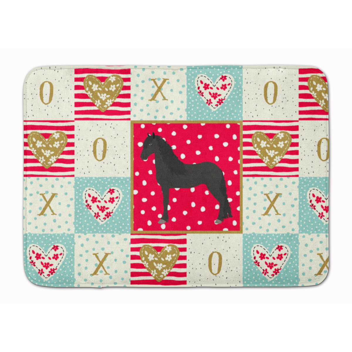 Friesian Horse Love Machine Washable Memory Foam Mat