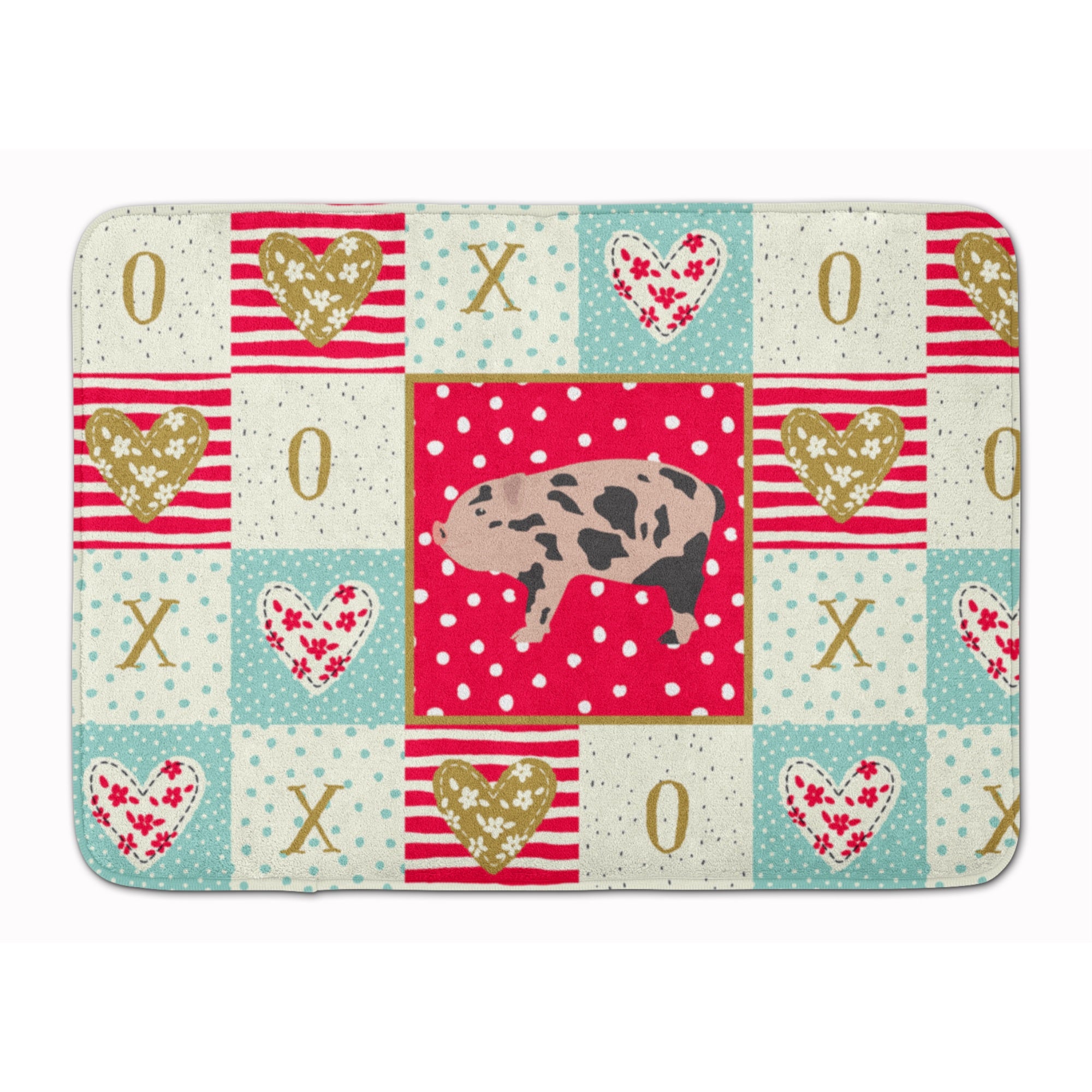 Mini Miniature Pig Love Machine Washable Memory Foam Mat