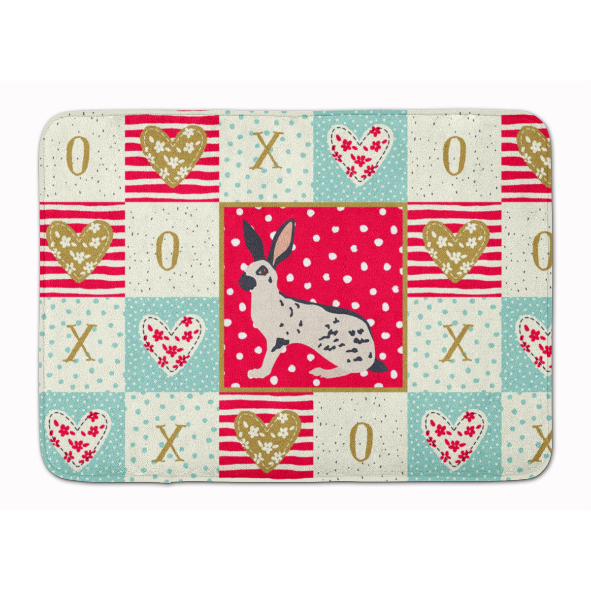 English Spot Rabbit Love Machine Washable Memory Foam Mat