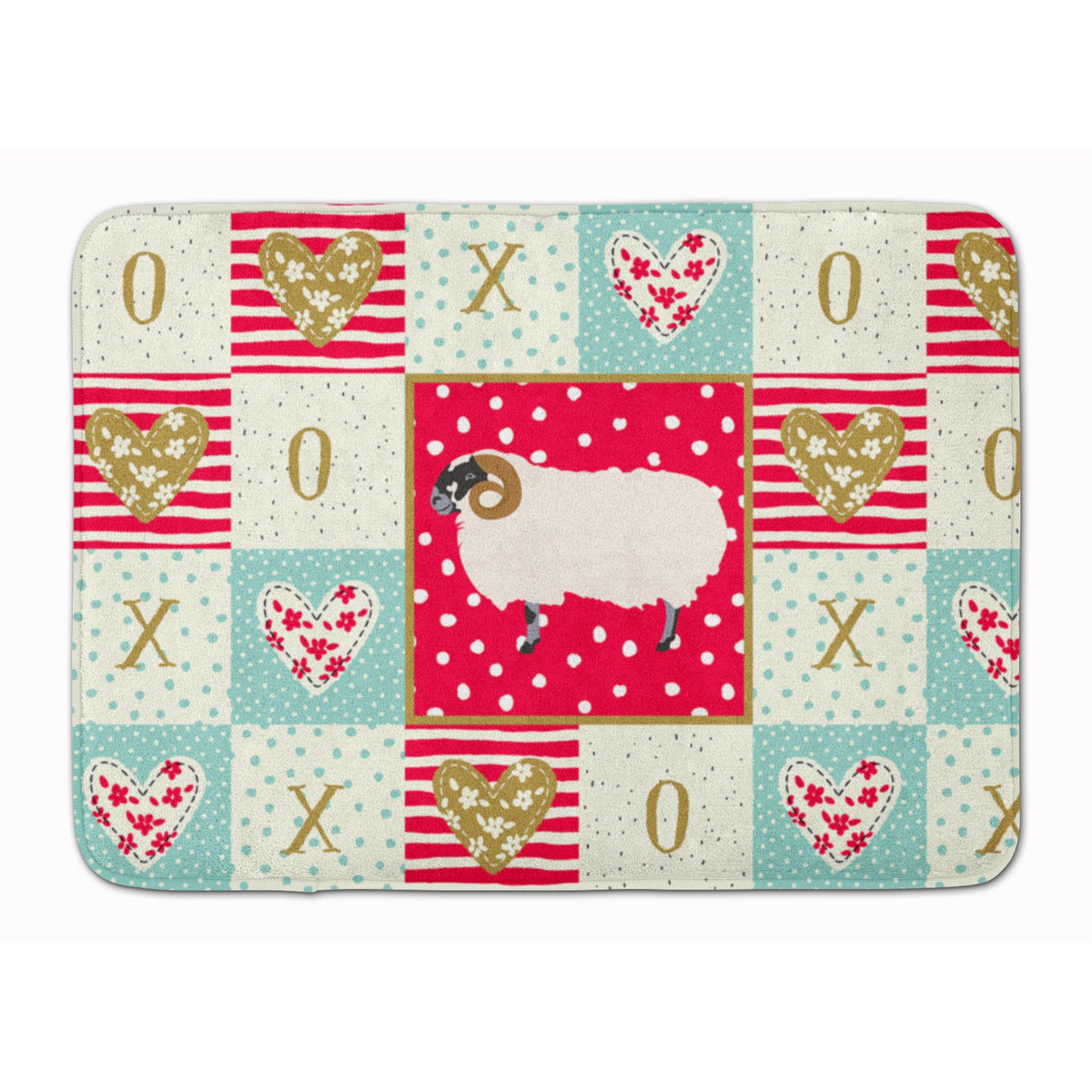 Scottish Blackface Sheep Love Machine Washable Memory Foam Mat