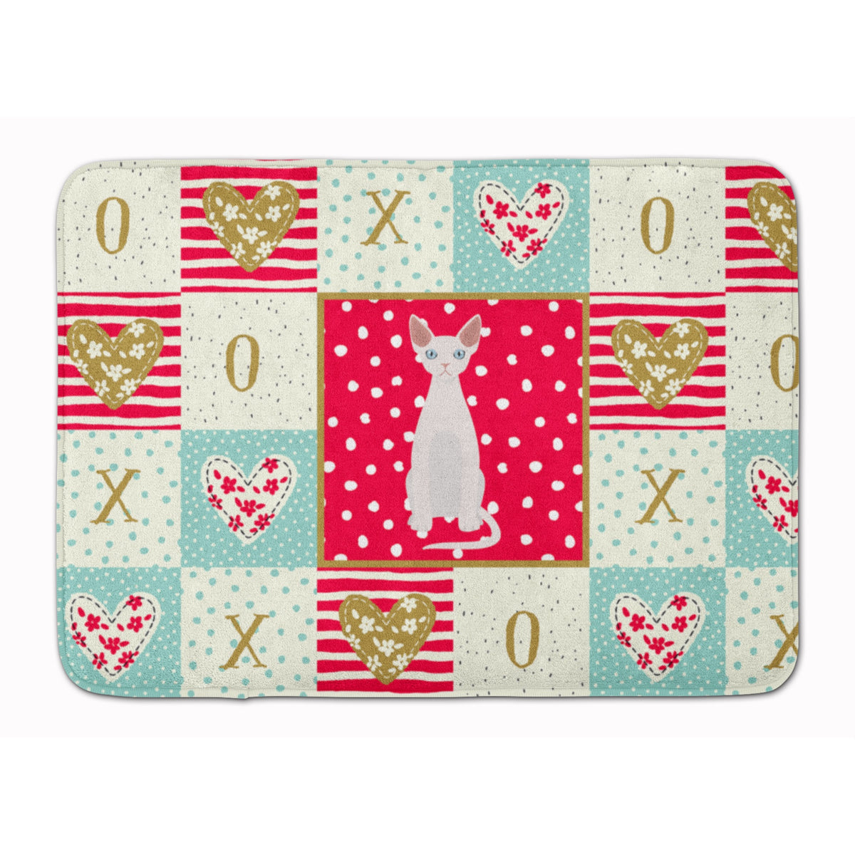 Devon Rex #2 Cat Love Machine Washable Memory Foam Mat