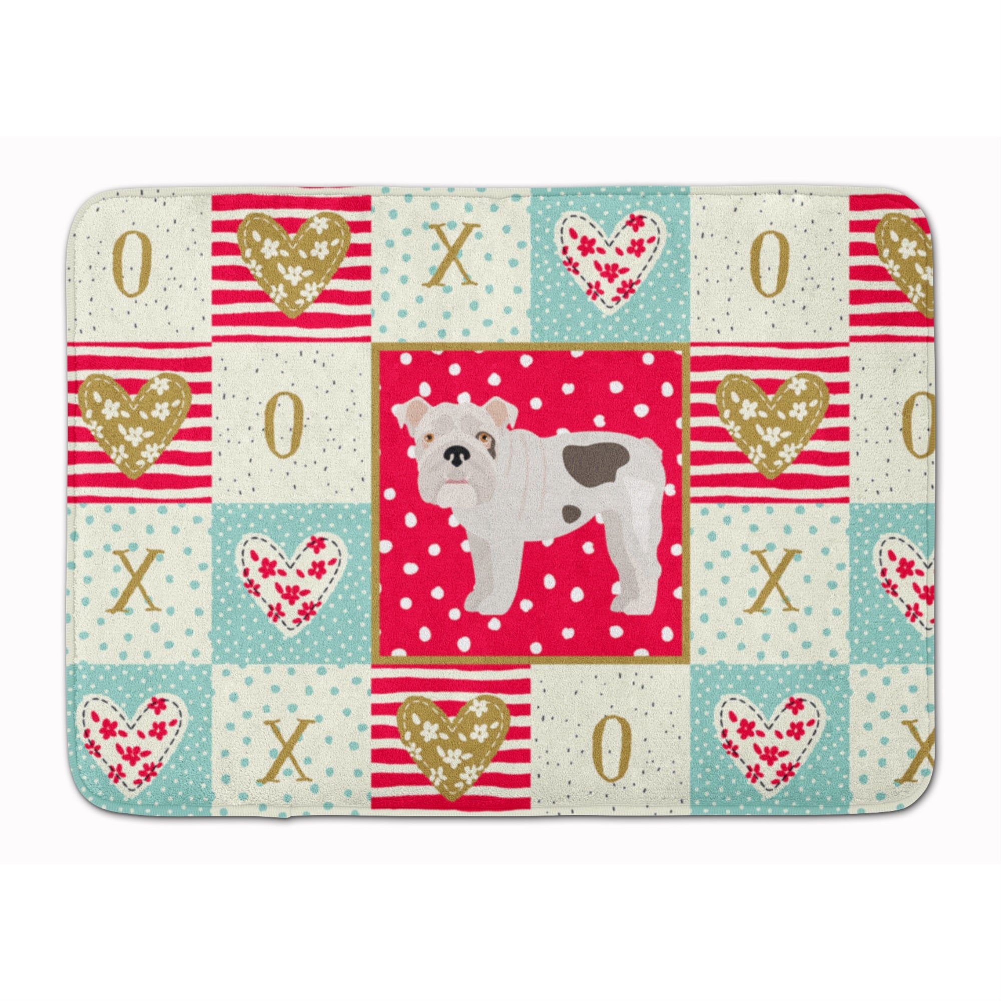 English Bulldog #2 Love Machine Washable Memory Foam Mat
