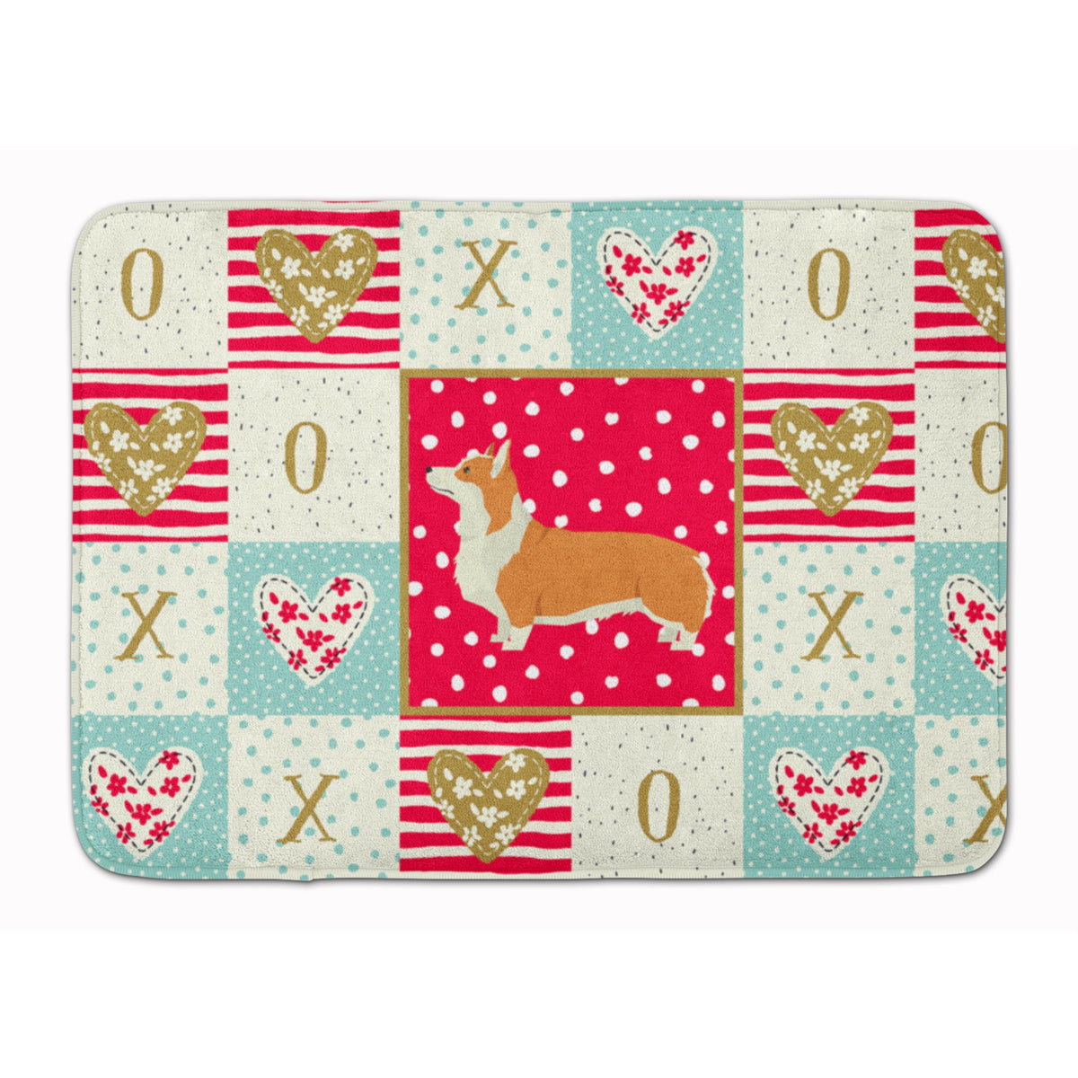Pembroke Corgi Love Machine Washable Memory Foam Mat