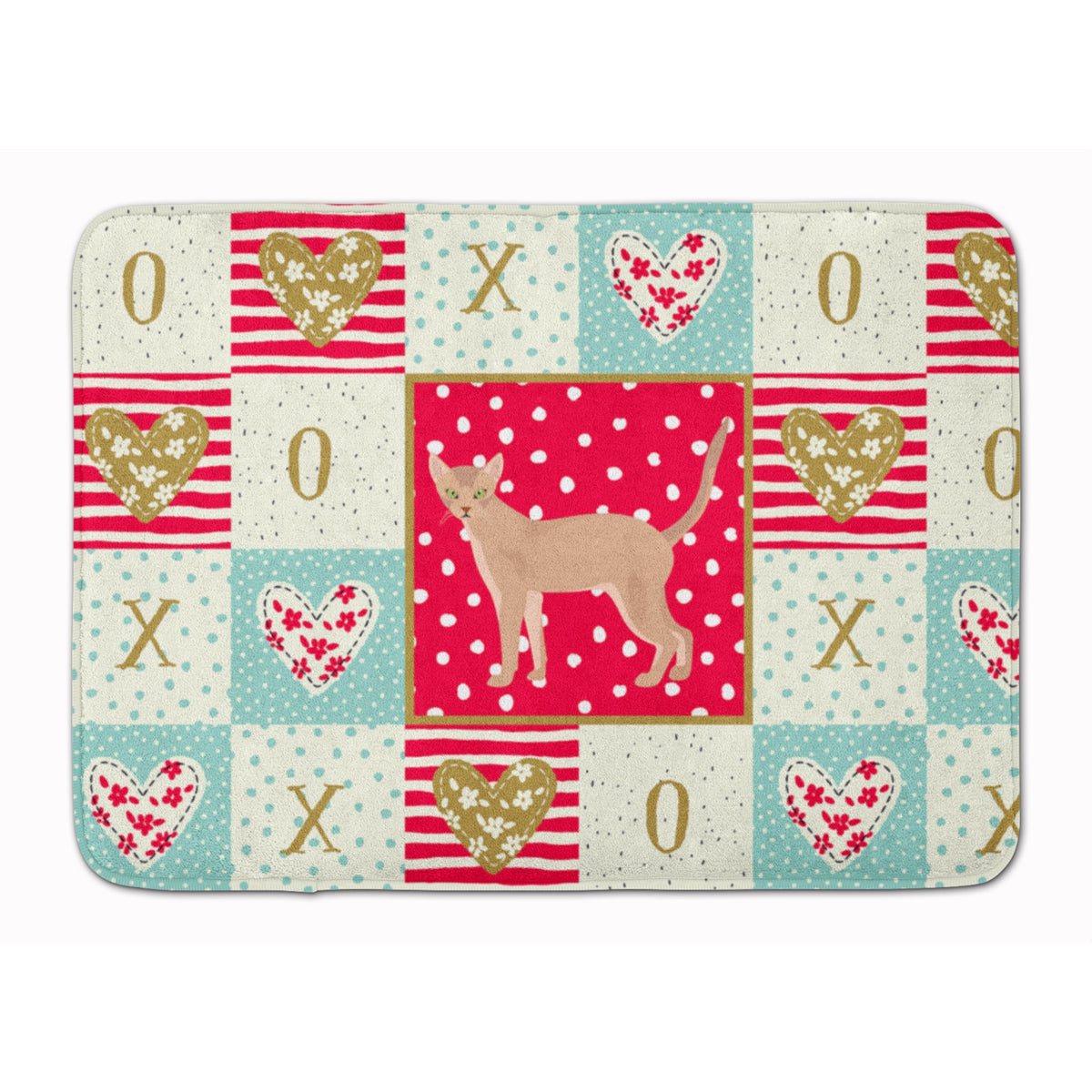 Fawn Abyssinian Cat Love Machine Washable Memory Foam Mat
