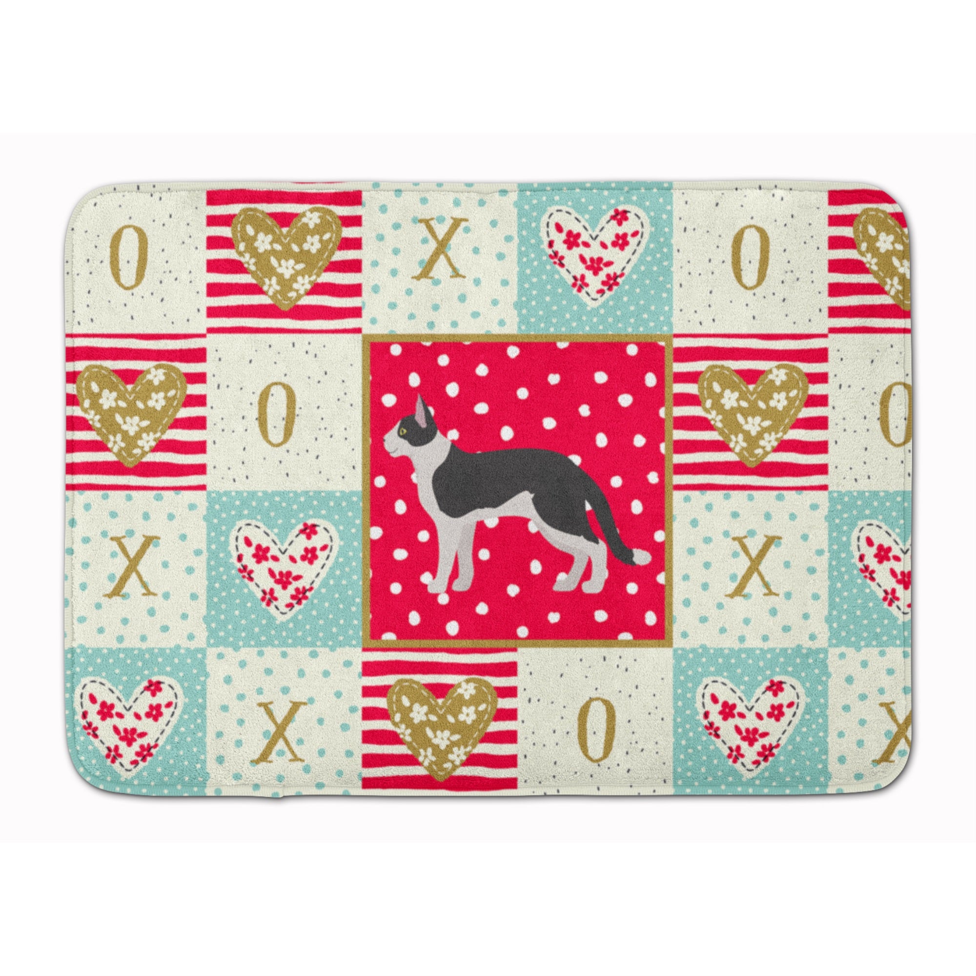 Bicolour Aegean Cat Love Machine Washable Memory Foam Mat