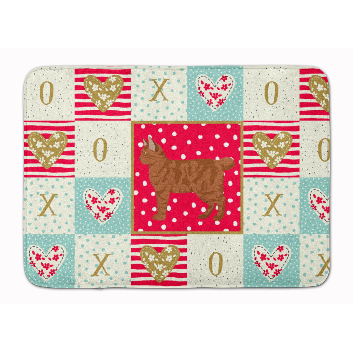 American Bobtail #2 Cat Love Machine Washable Memory Foam Mat
