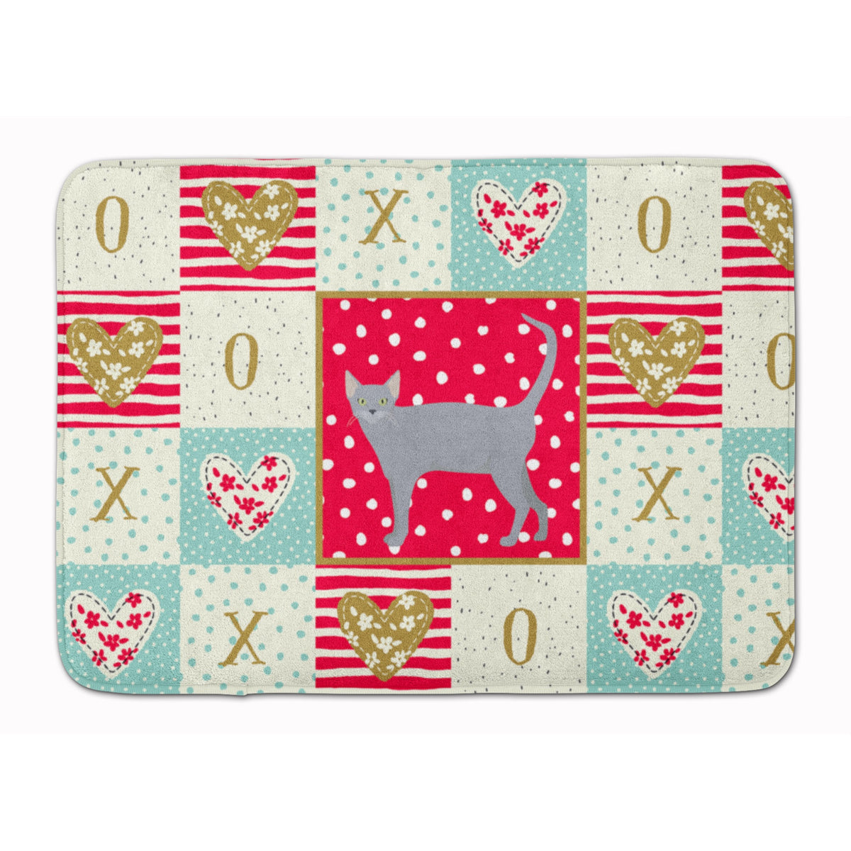 Russian Blue #1 Cat Love Machine Washable Memory Foam Mat
