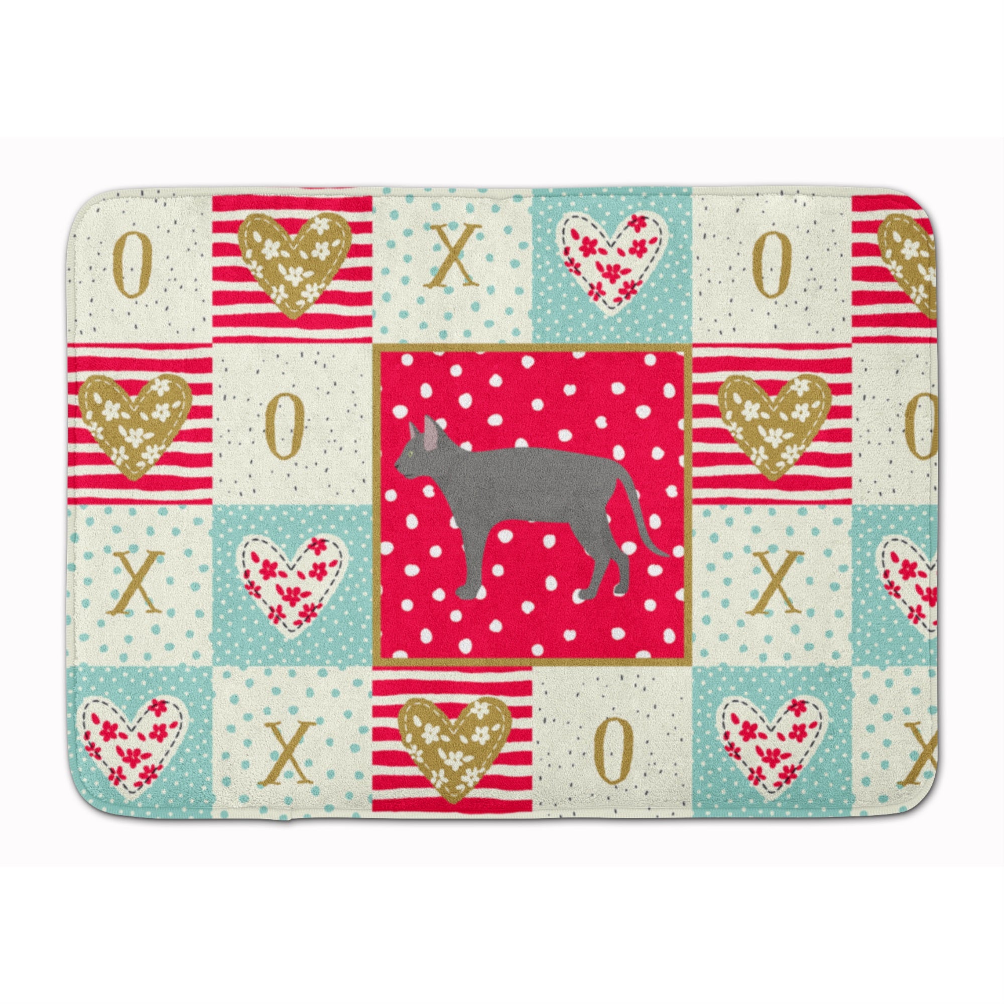 Russian Blue #2 Cat Love Machine Washable Memory Foam Mat