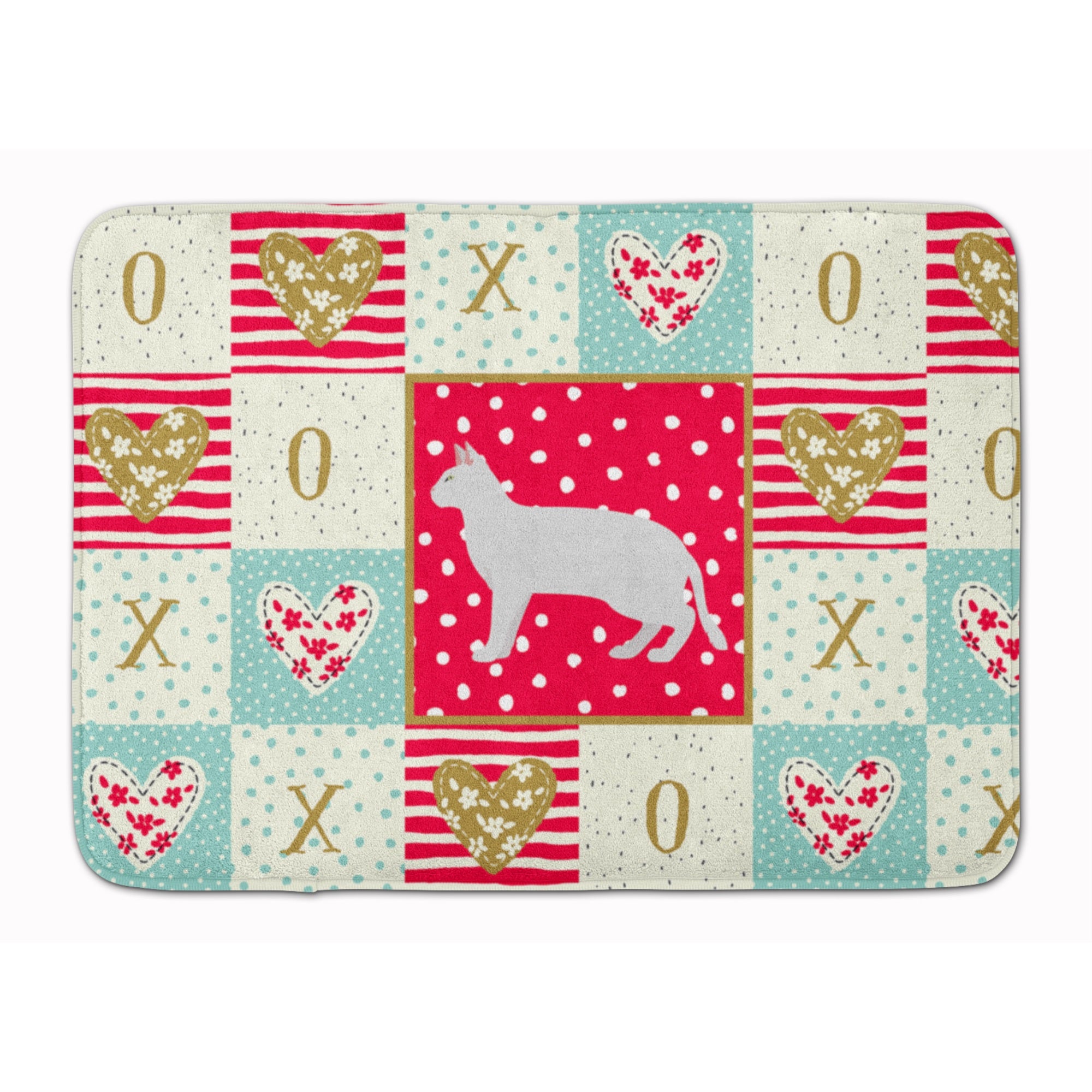 Russian White Black #2 Cat Love Machine Washable Memory Foam Mat