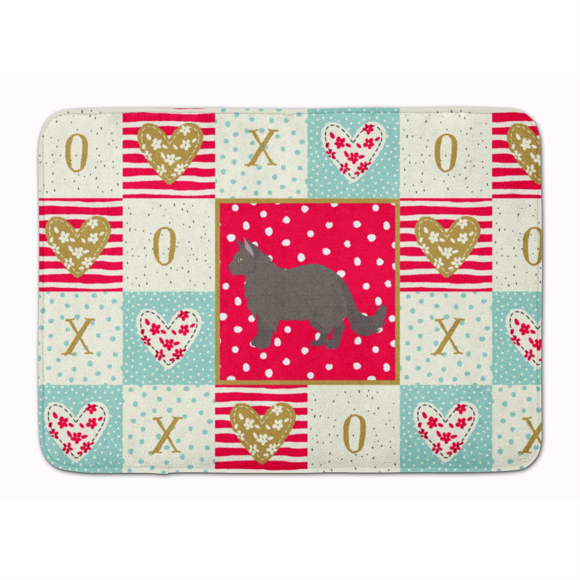 York Chocolate #2 Cat Love Machine Washable Memory Foam Mat