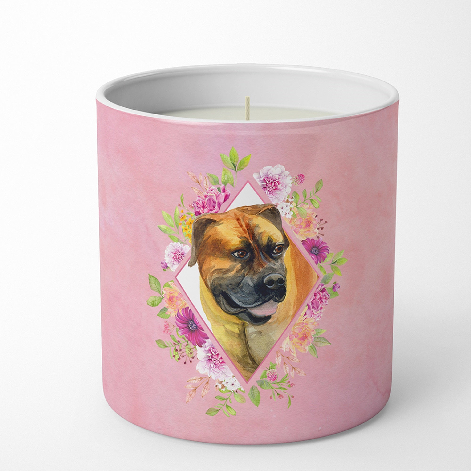 Borboel Mastiff Pink Flowers 10 Oz Decorative Soy Candle