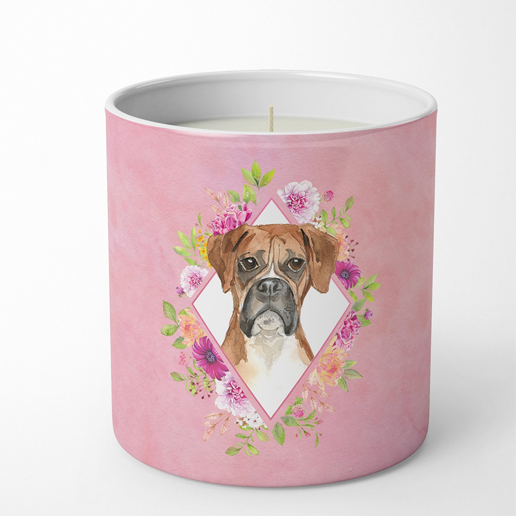 Boxer Pink Flowers 10 Oz Decorative Soy Candle