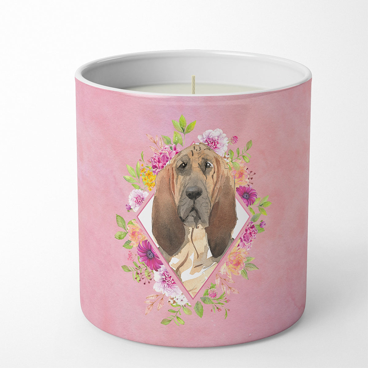 Bloodhound Pink Flowers 10 Oz Decorative Soy Candle