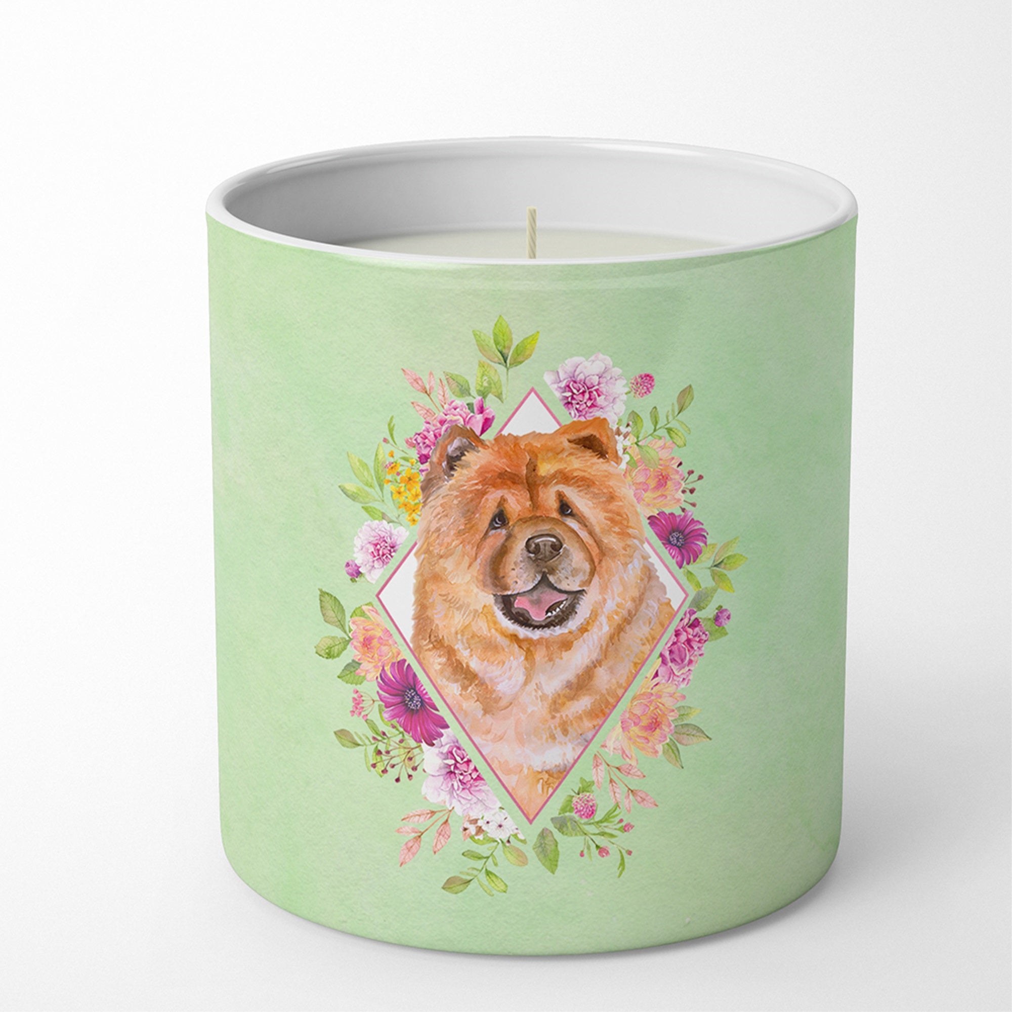 Chow Chow #1 Green Flowers 10 Oz Decorative Soy Candle