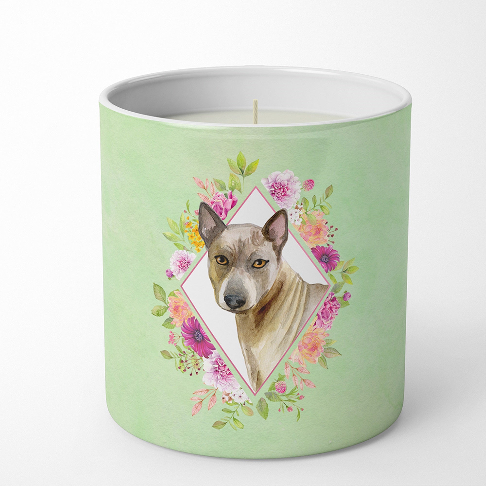 Thai Ridgeback Green Flowers 10 Oz Decorative Soy Candle