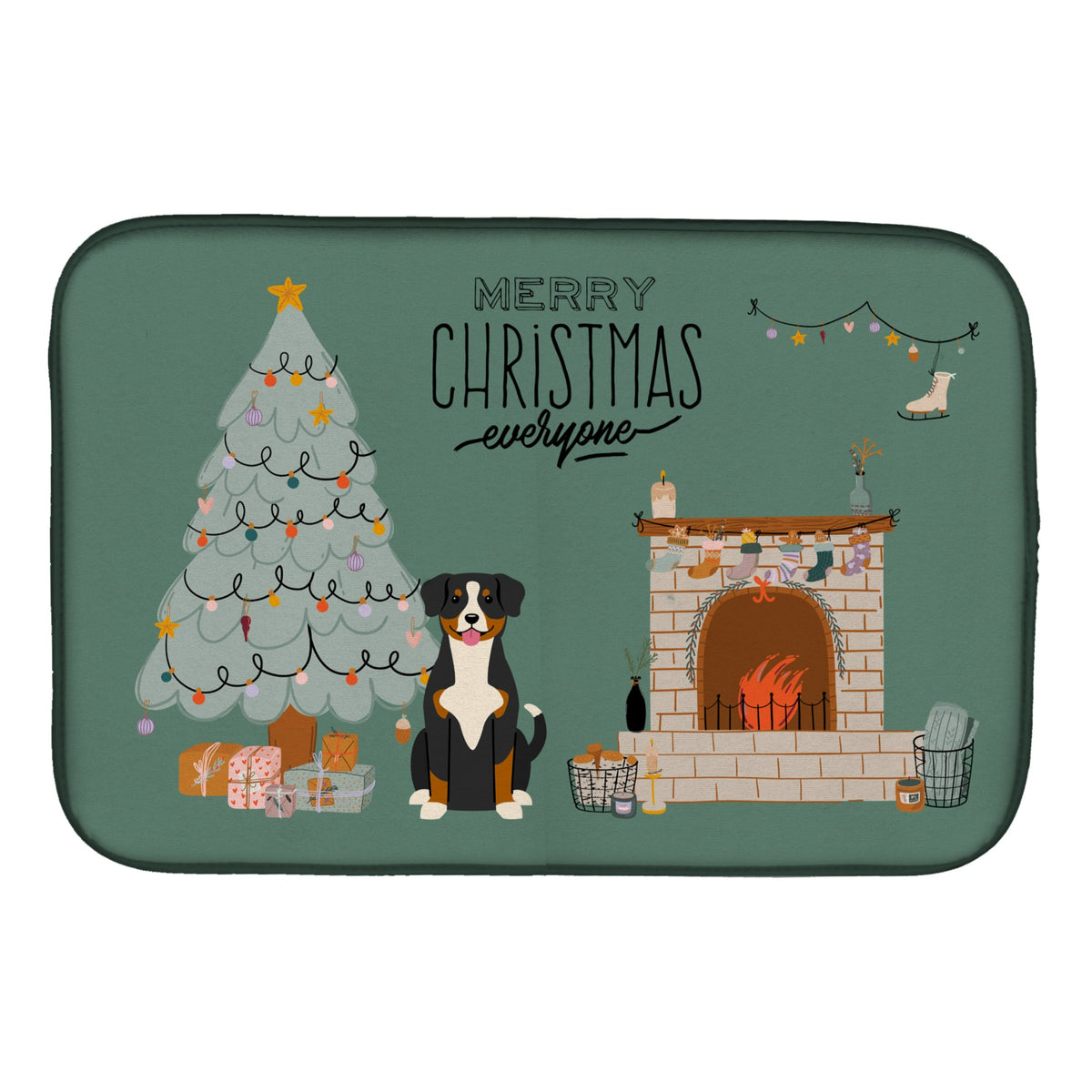 Entlebucher Christmas Everyone Dish Drying Mat