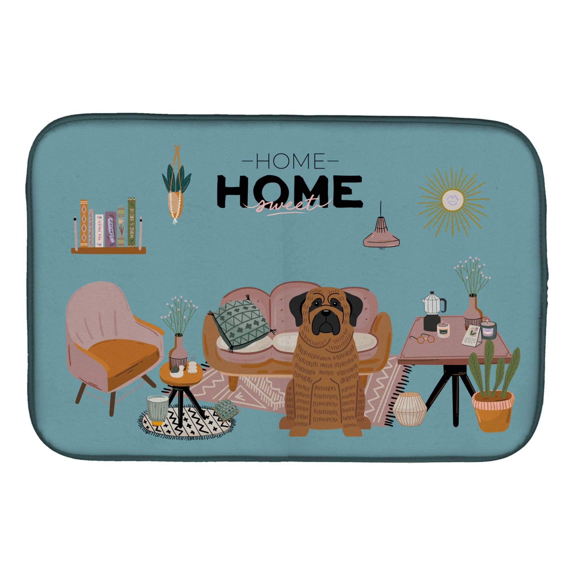 Brindle Mastiff Sweet Home Dish Drying Mat
