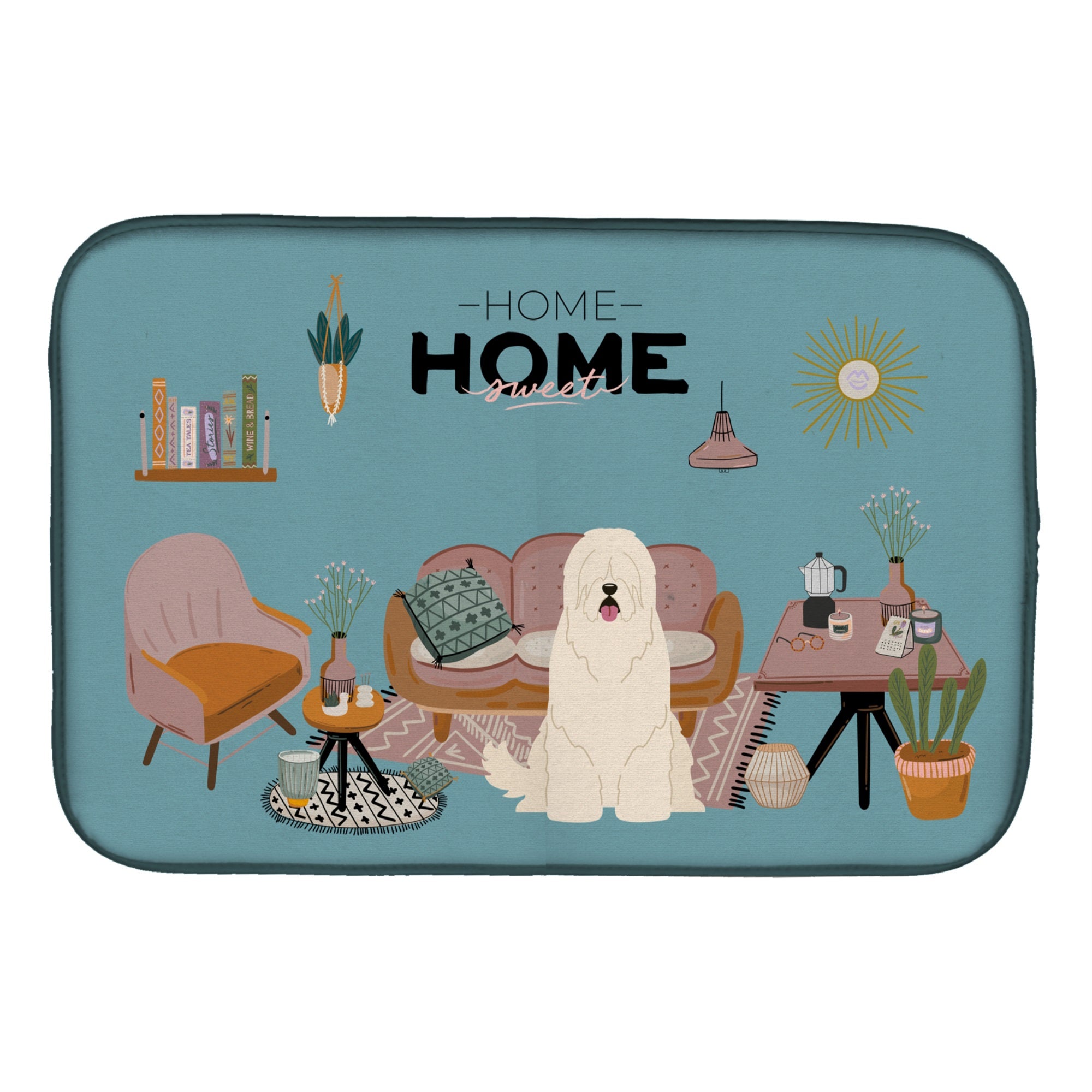 South Russian Sheepdog Sweet Home Dish Drying Mat