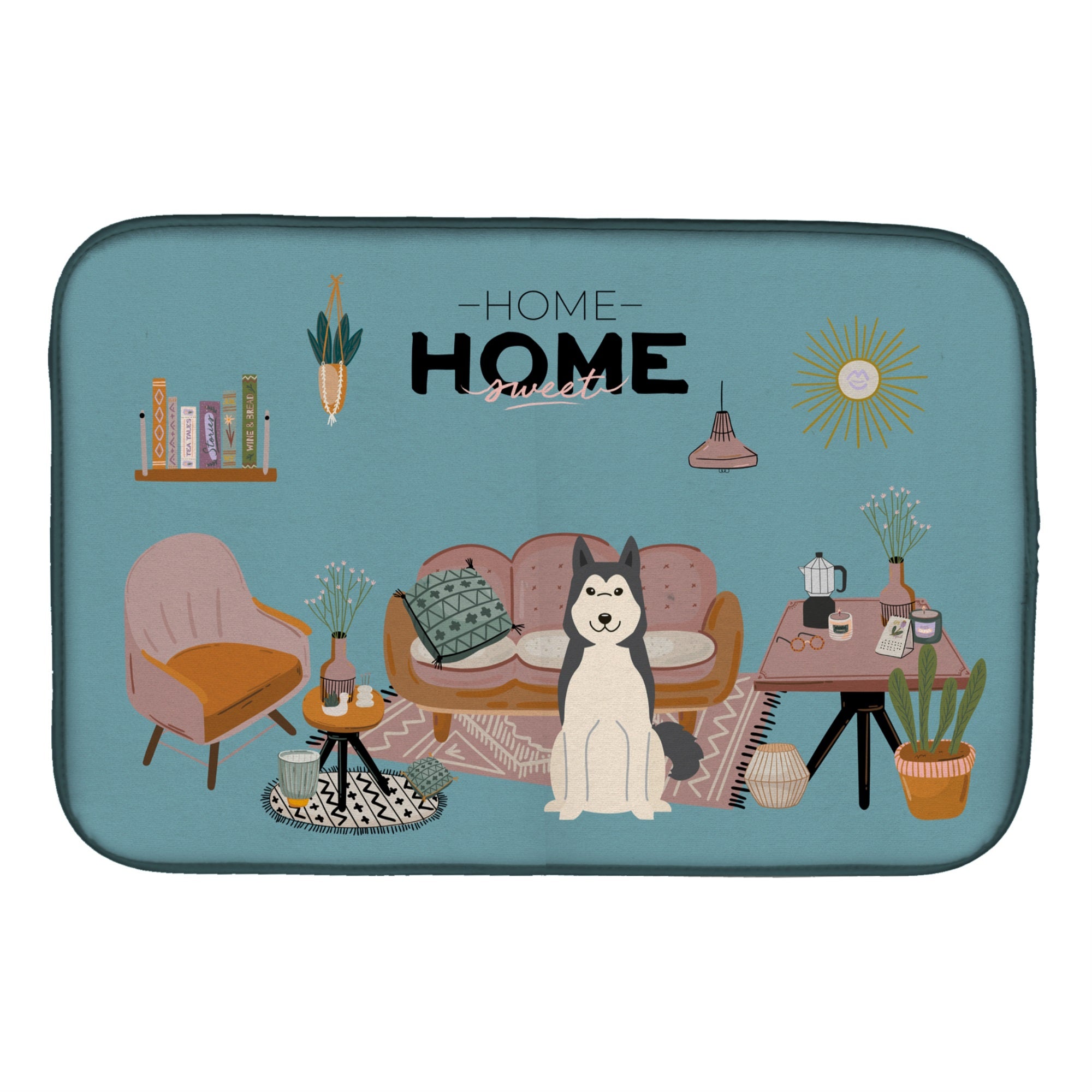 West Siberian Laika Spitz Sweet Home Dish Drying Mat