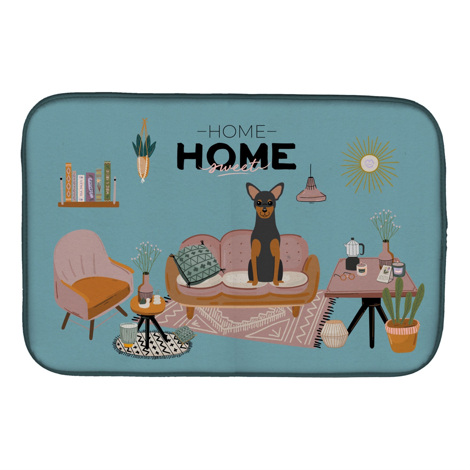 Manchester Terrier Sweet Home Dish Drying Mat