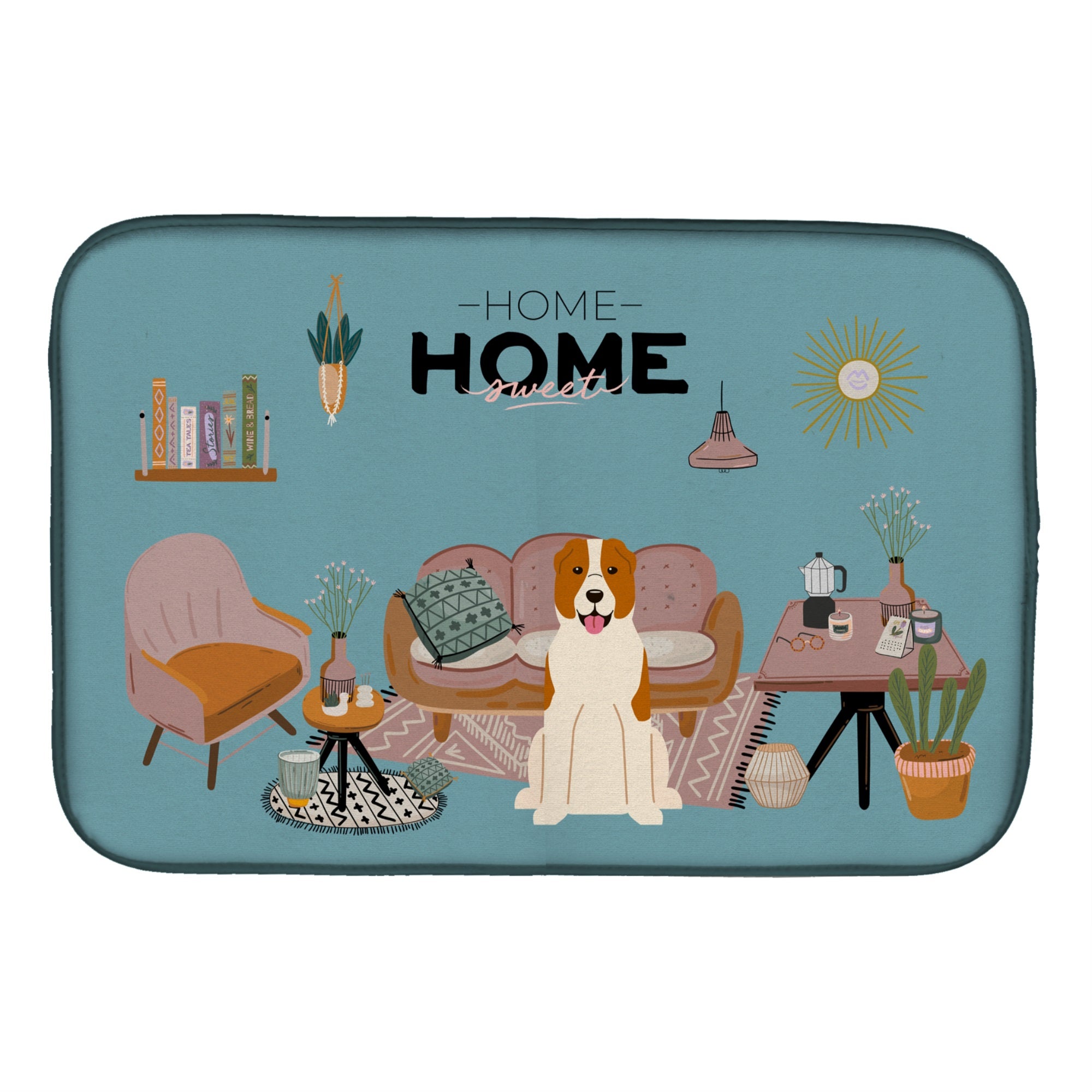 Central Asian Shepherd Dog Sweet Home Dish Drying Mat