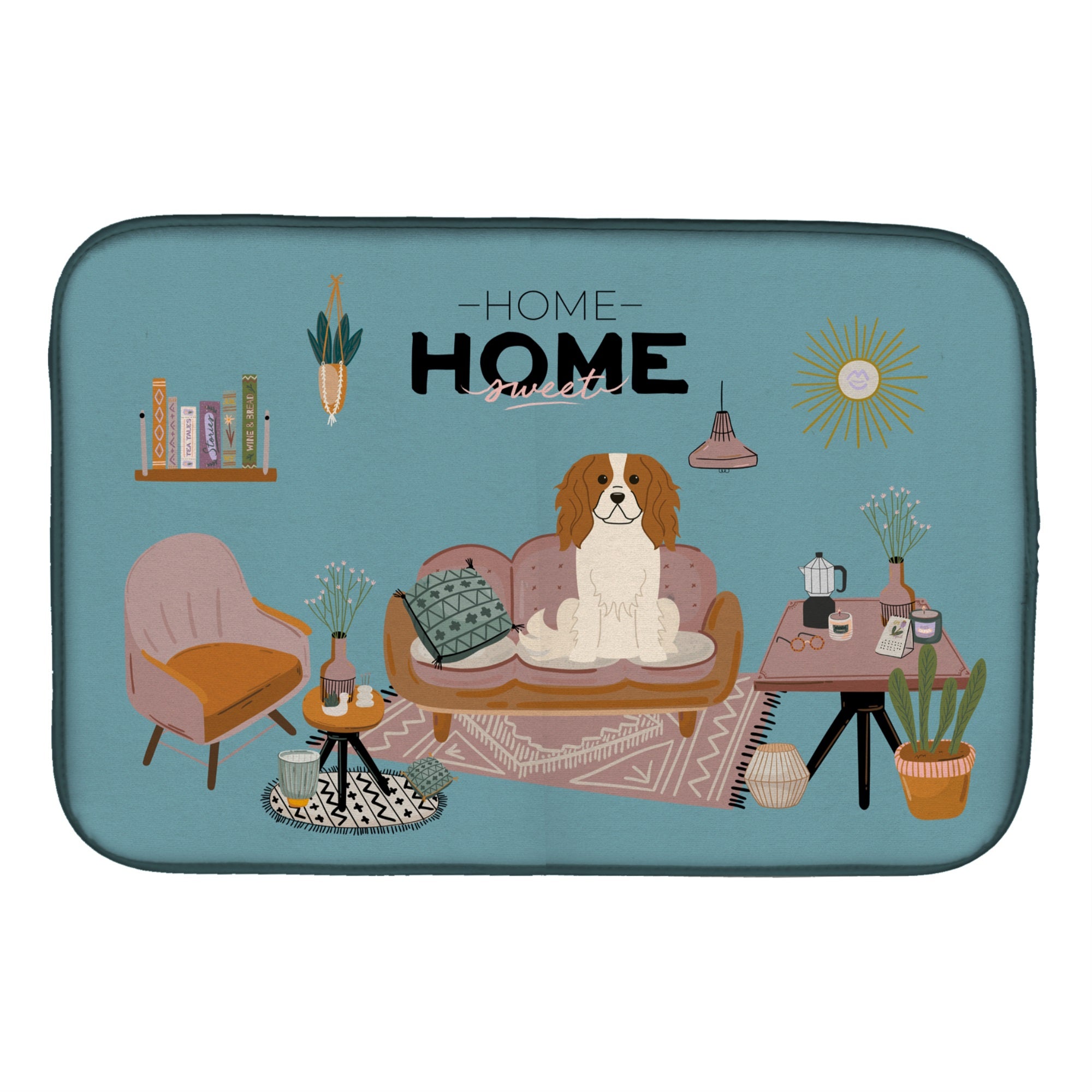 Cavalier Spaniel Sweet Home Dish Drying Mat