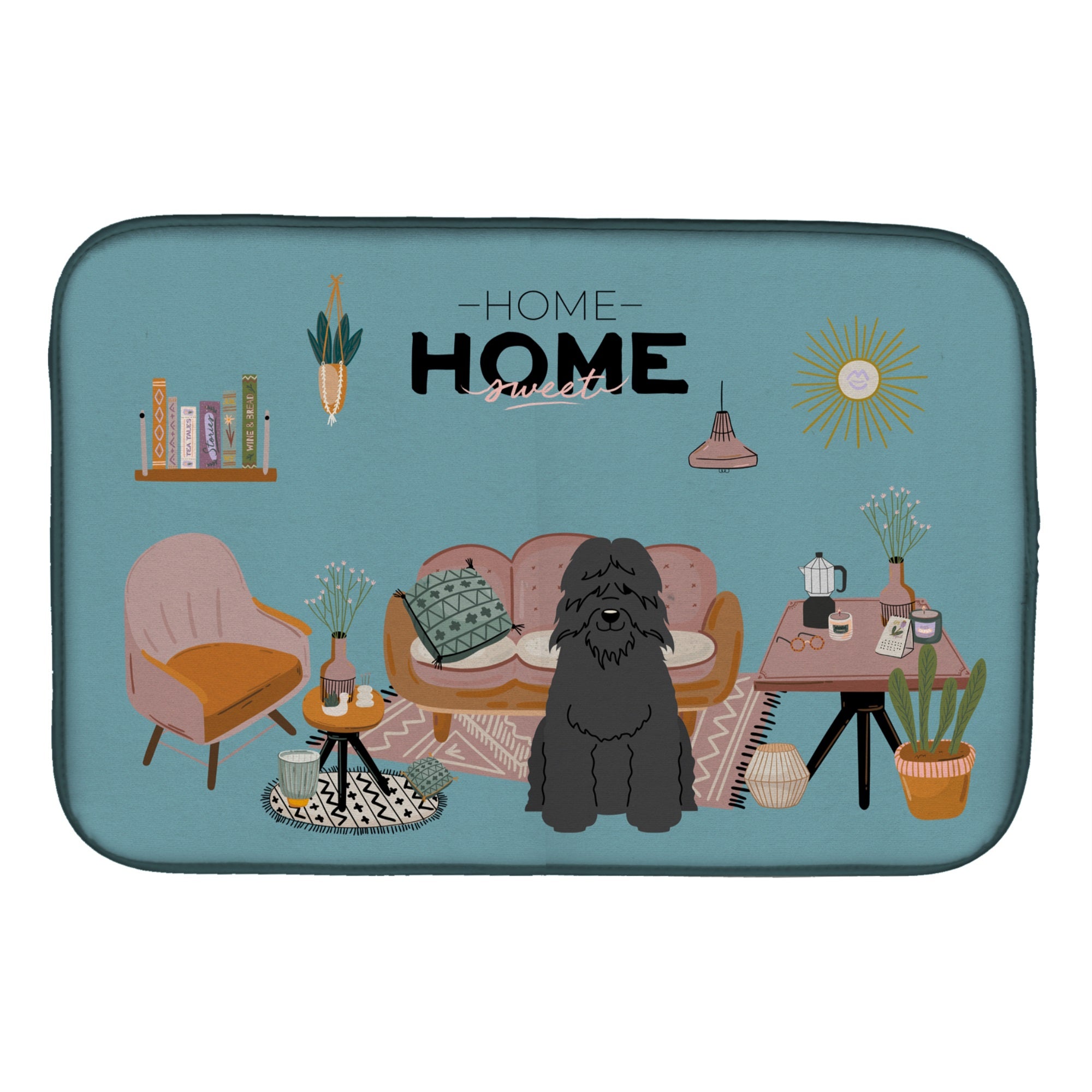 Bouvier Des Flandres Sweet Home Dish Drying Mat