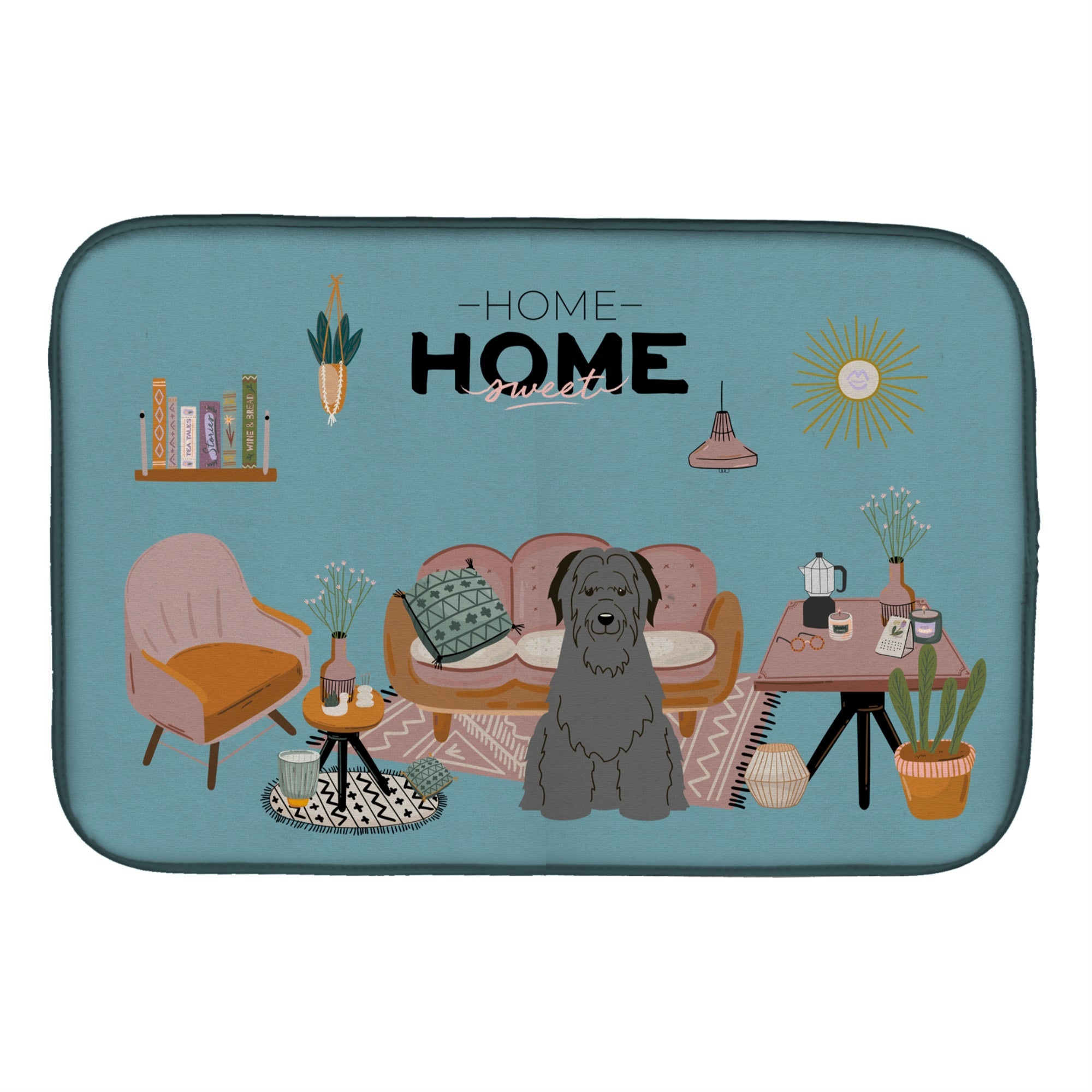 Black Briard Sweet Home Dish Drying Mat