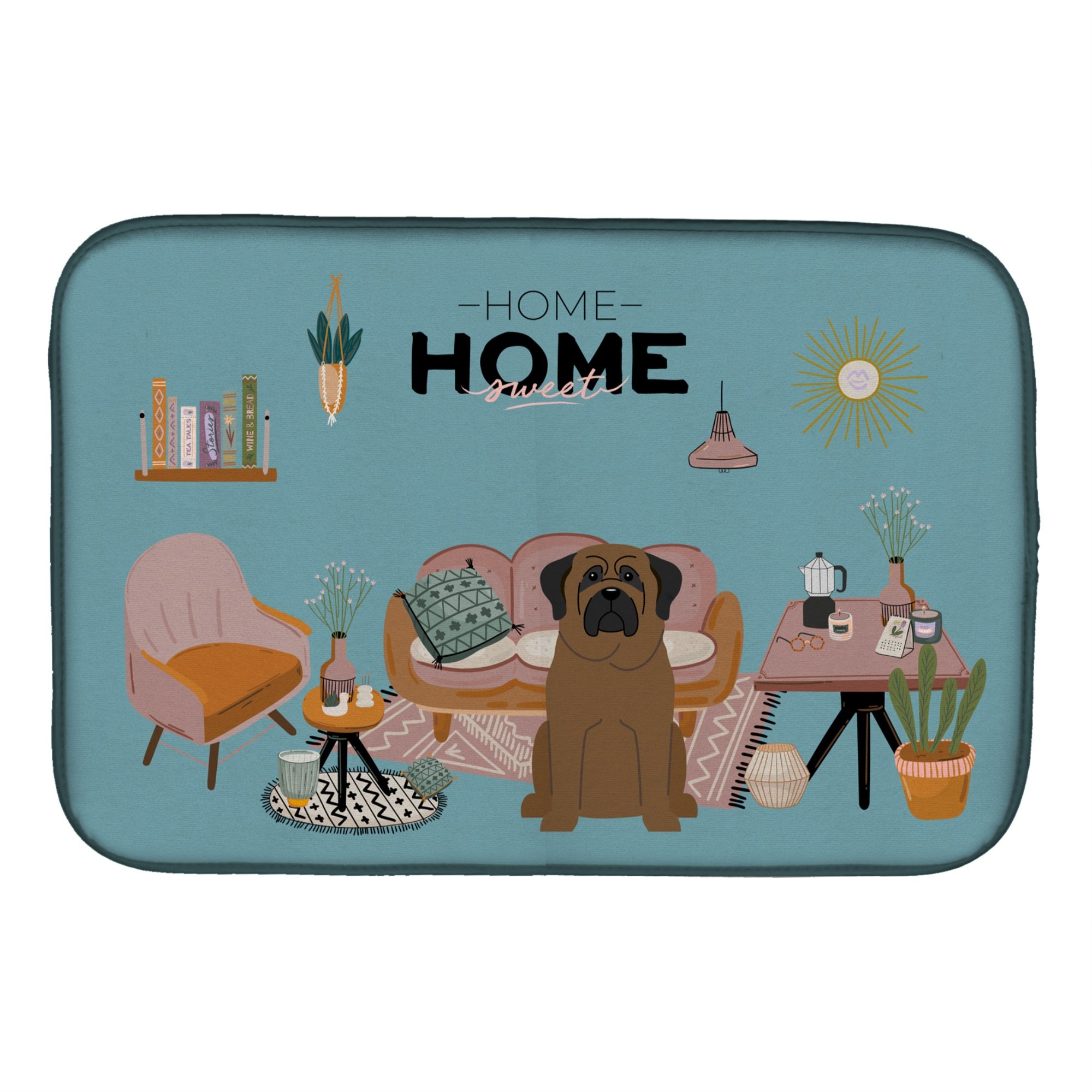 Bullmastiff Sweet Home Dish Drying Mat