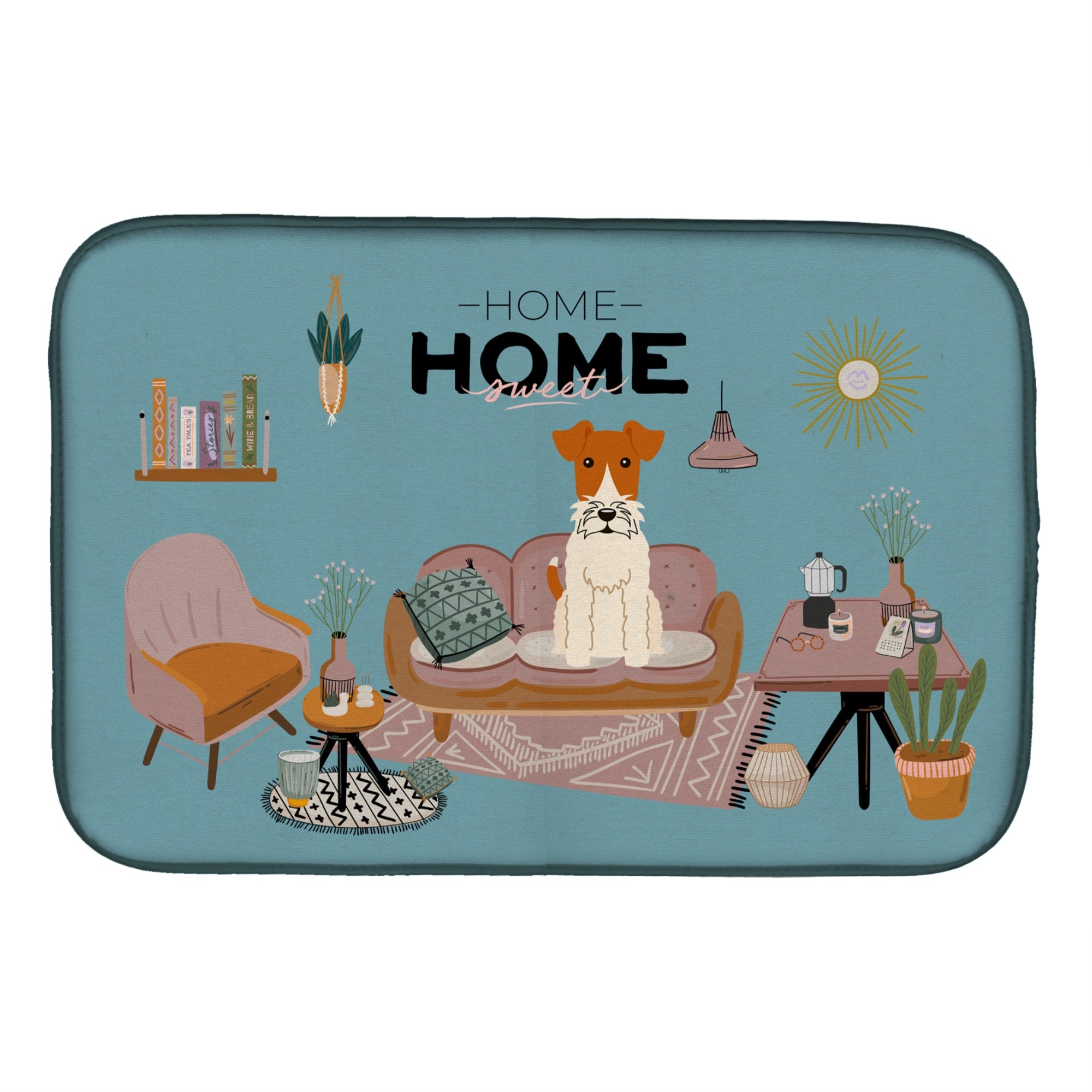 Wire Fox Terrier Sweet Home Dish Drying Mat