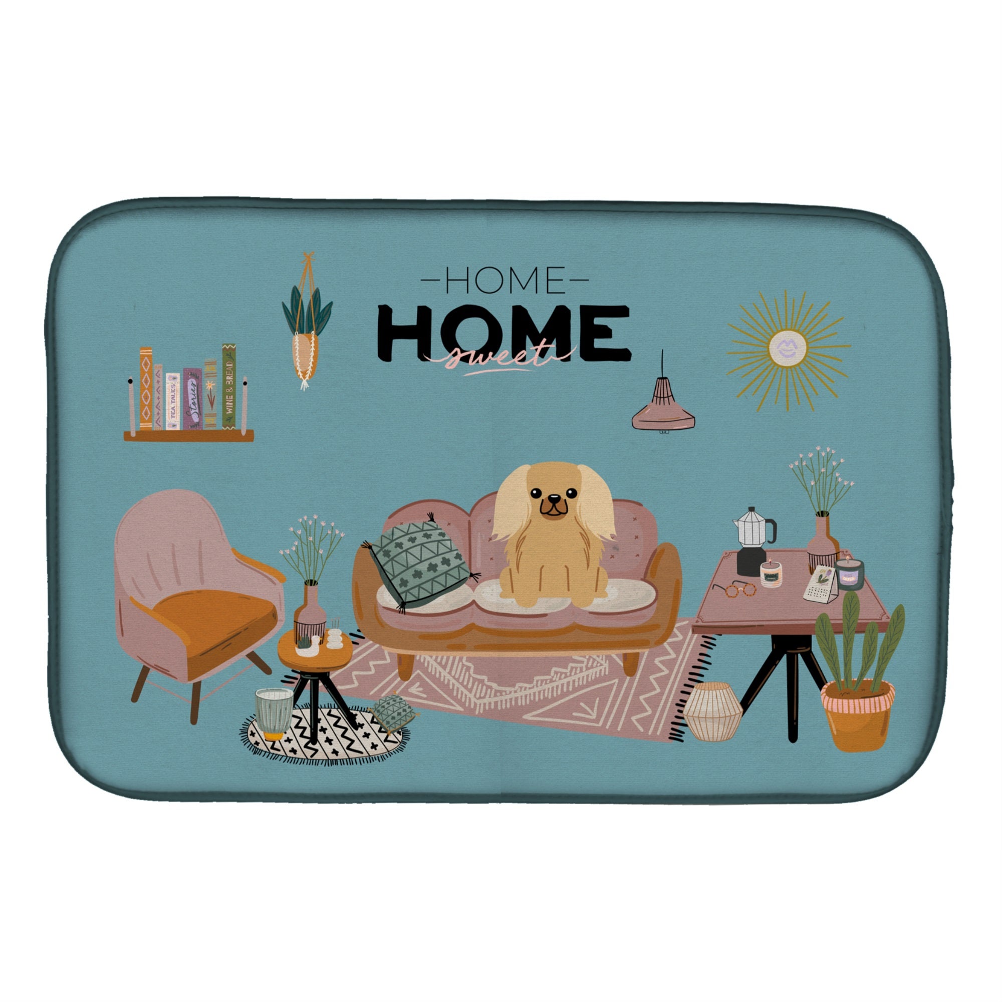 Fawn Sable Pekingese Sweet Home Dish Drying Mat
