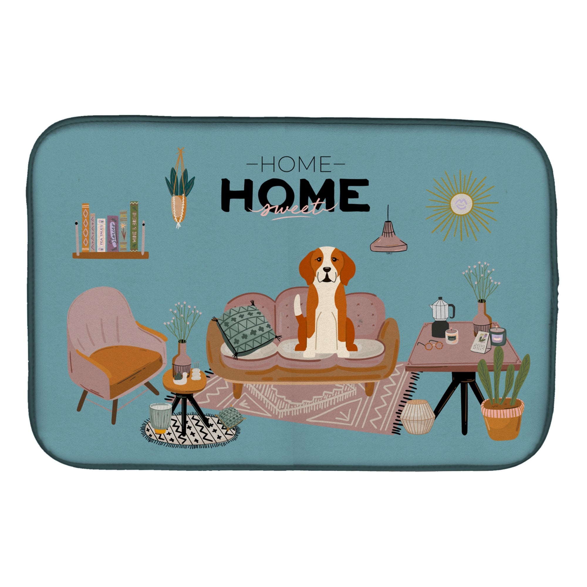 English Foxhound Sweet Home Dish Drying Mat