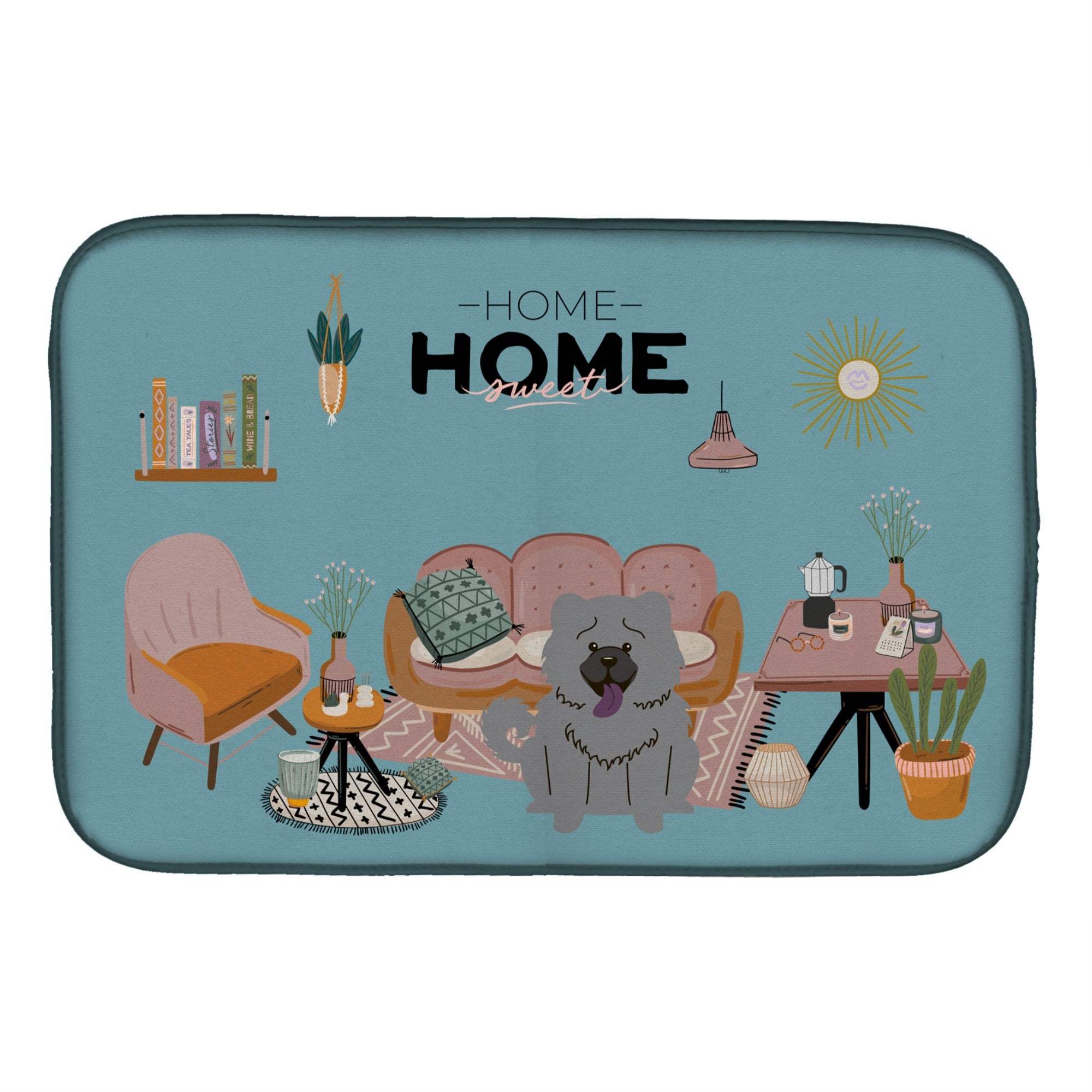 Blue Chow Chow Sweet Home Dish Drying Mat