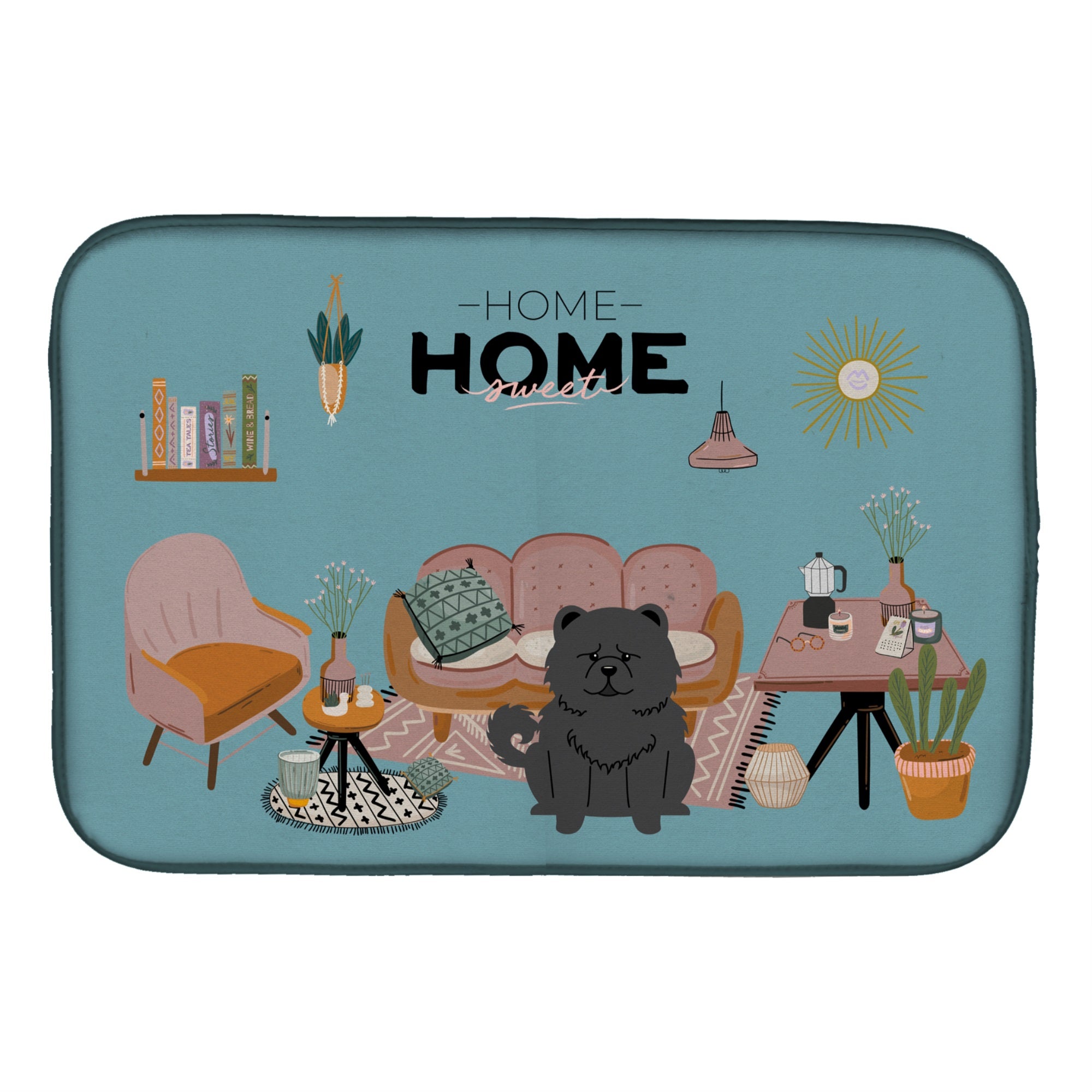 Black Chow Chow Sweet Home Dish Drying Mat