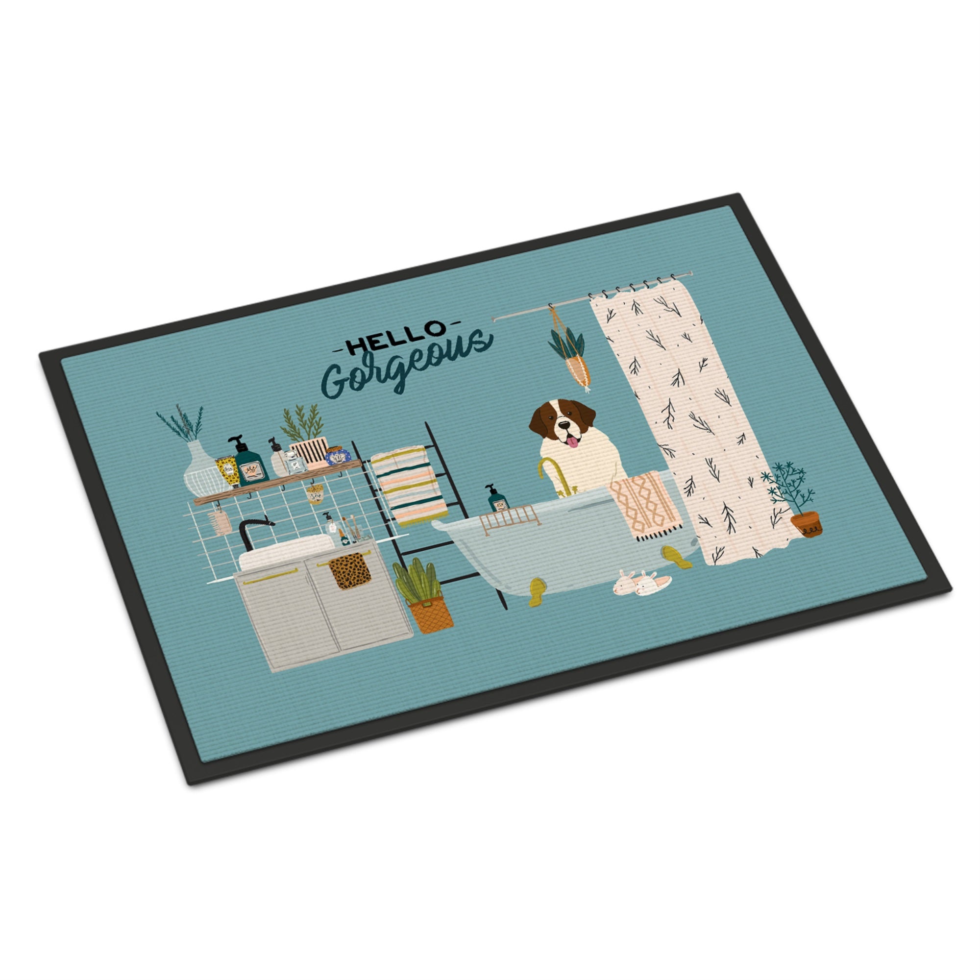 Moscow Watchdog In Bathtub Indoor Or Outdoor Mat 24X36