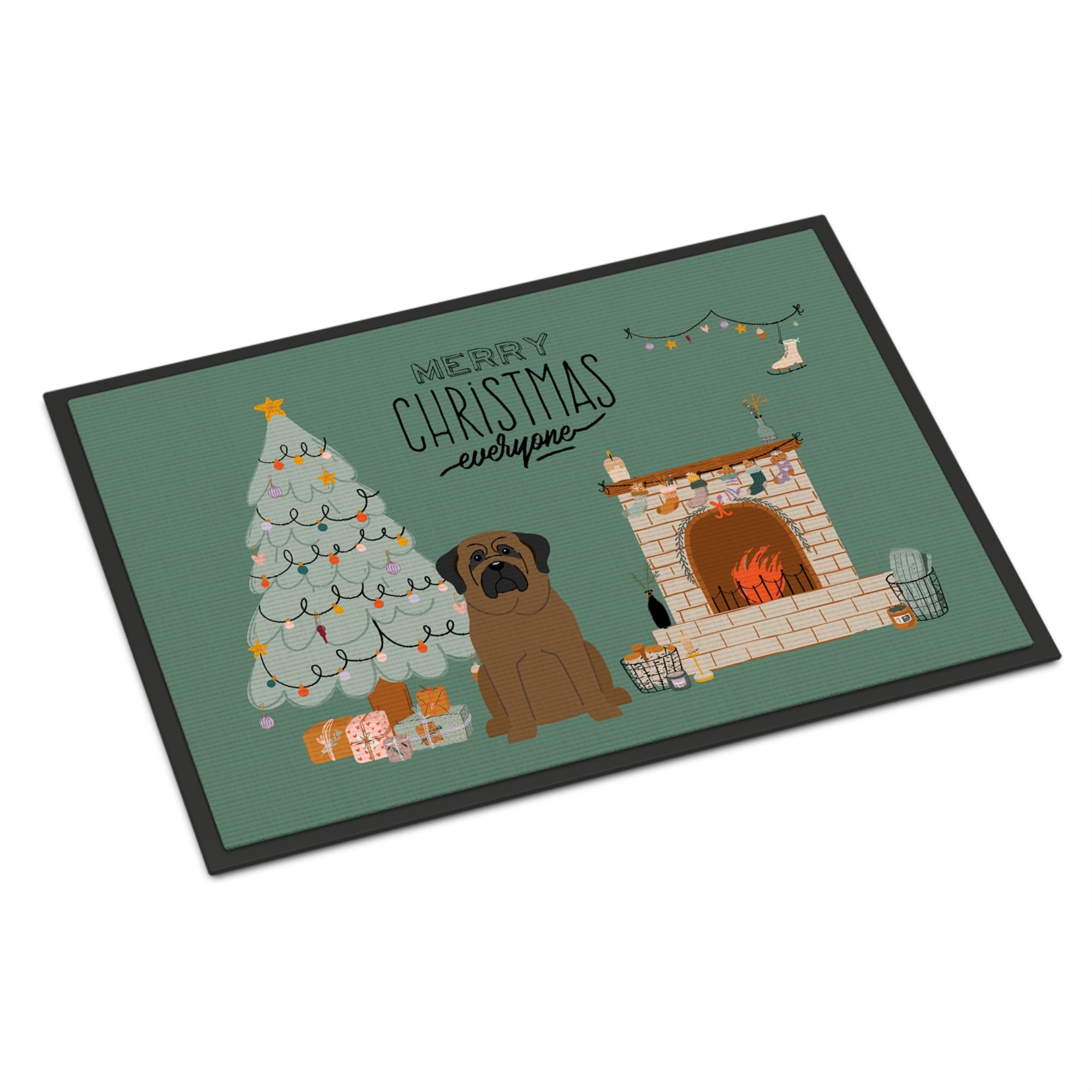 Bullmastiff Christmas Everyone Indoor Or Outdoor Mat 24X36
