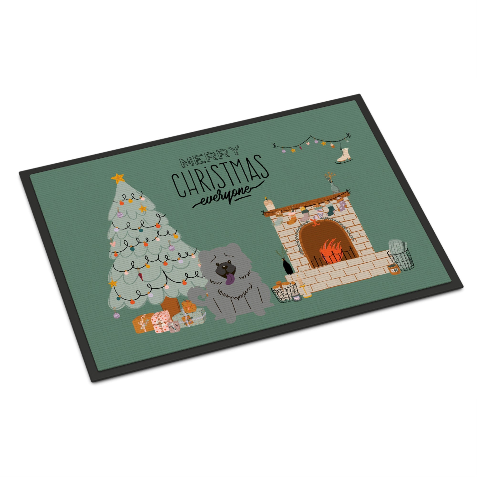 Blue Chow Chow Christmas Everyone Indoor Or Outdoor Mat 24X36