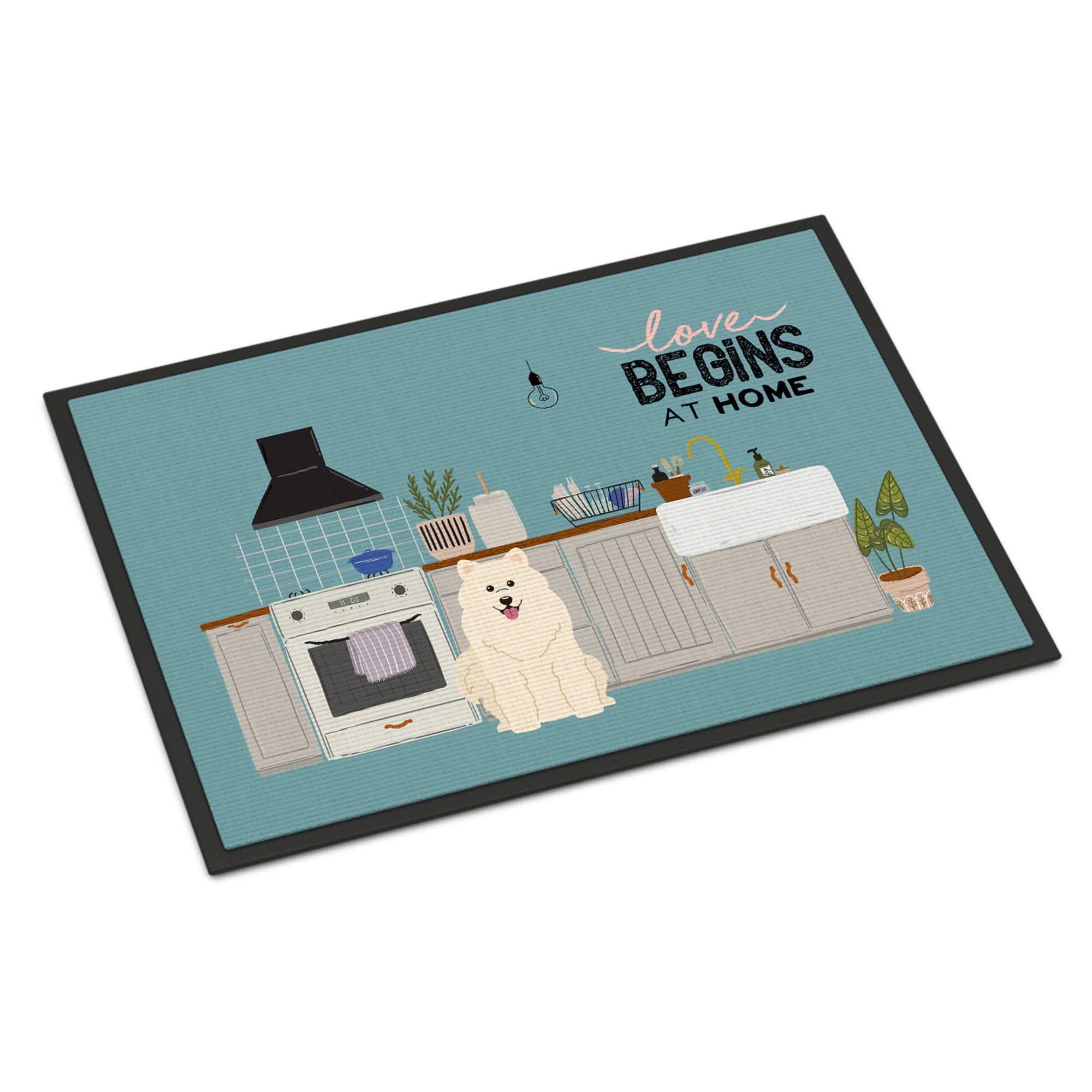 Samoyed Kitchen Scene Indoor Or Outdoor Mat 24X36
