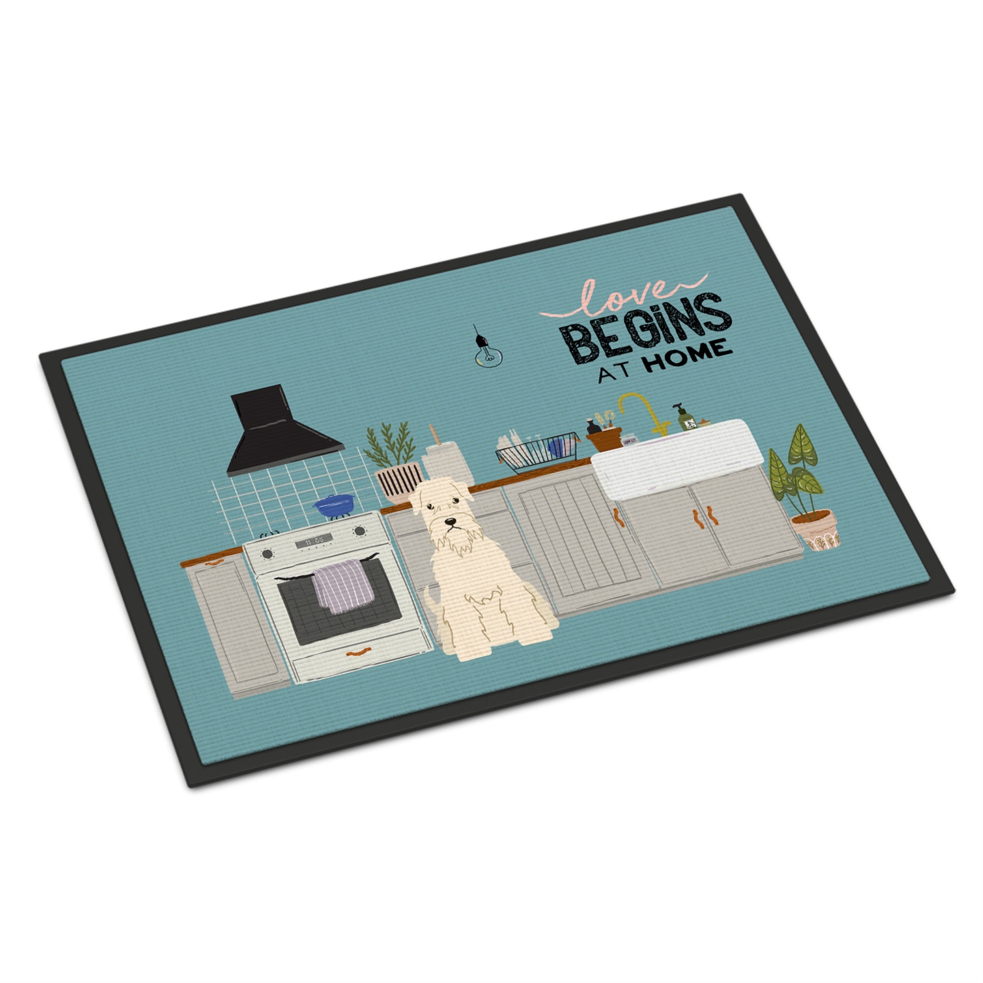 Soft Coated Wheaten Terrier Kitchen Scene Indoor Or Outdoor Mat 24X36