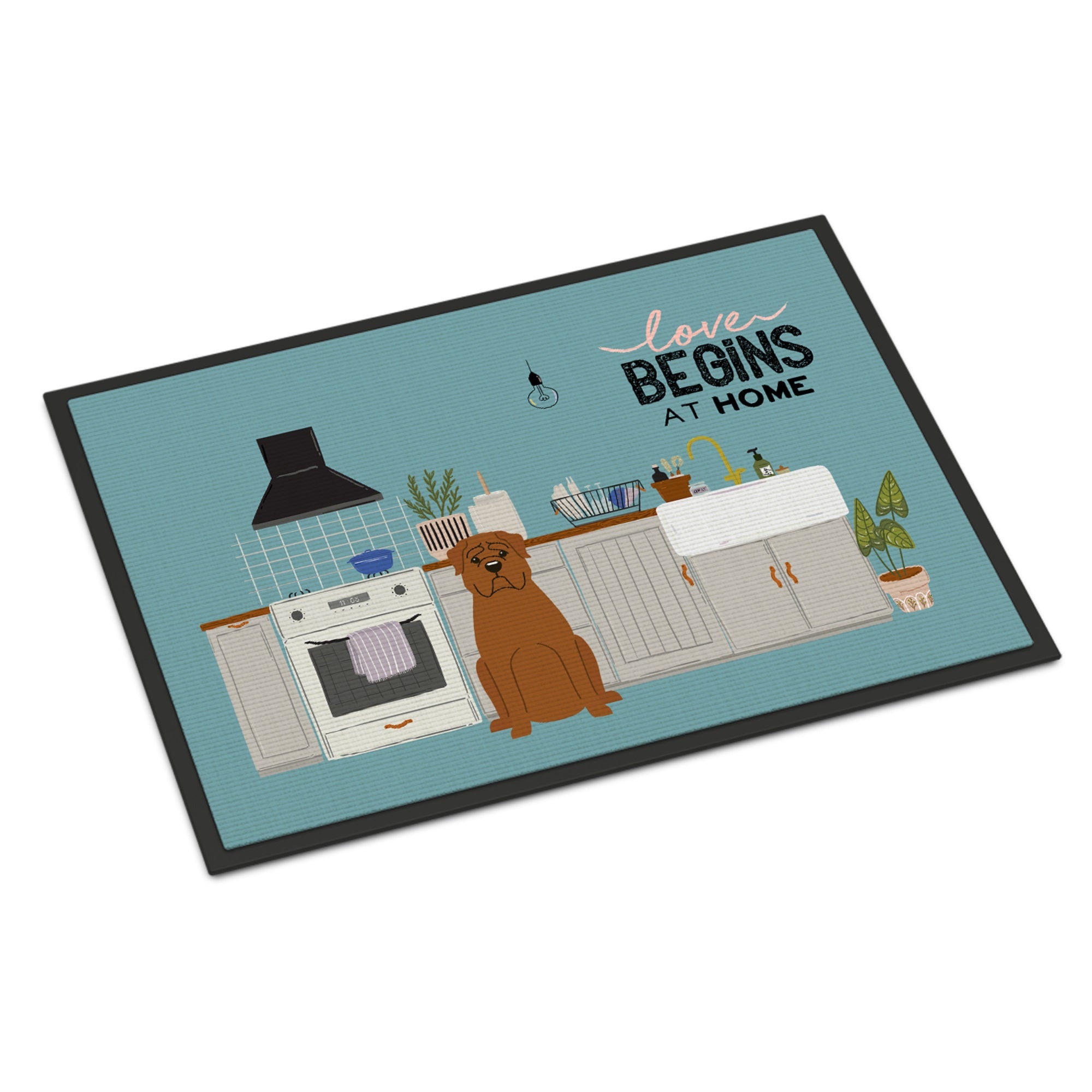 Dogue De Bourdeaux Kitchen Scene Indoor Or Outdoor Mat 24X36