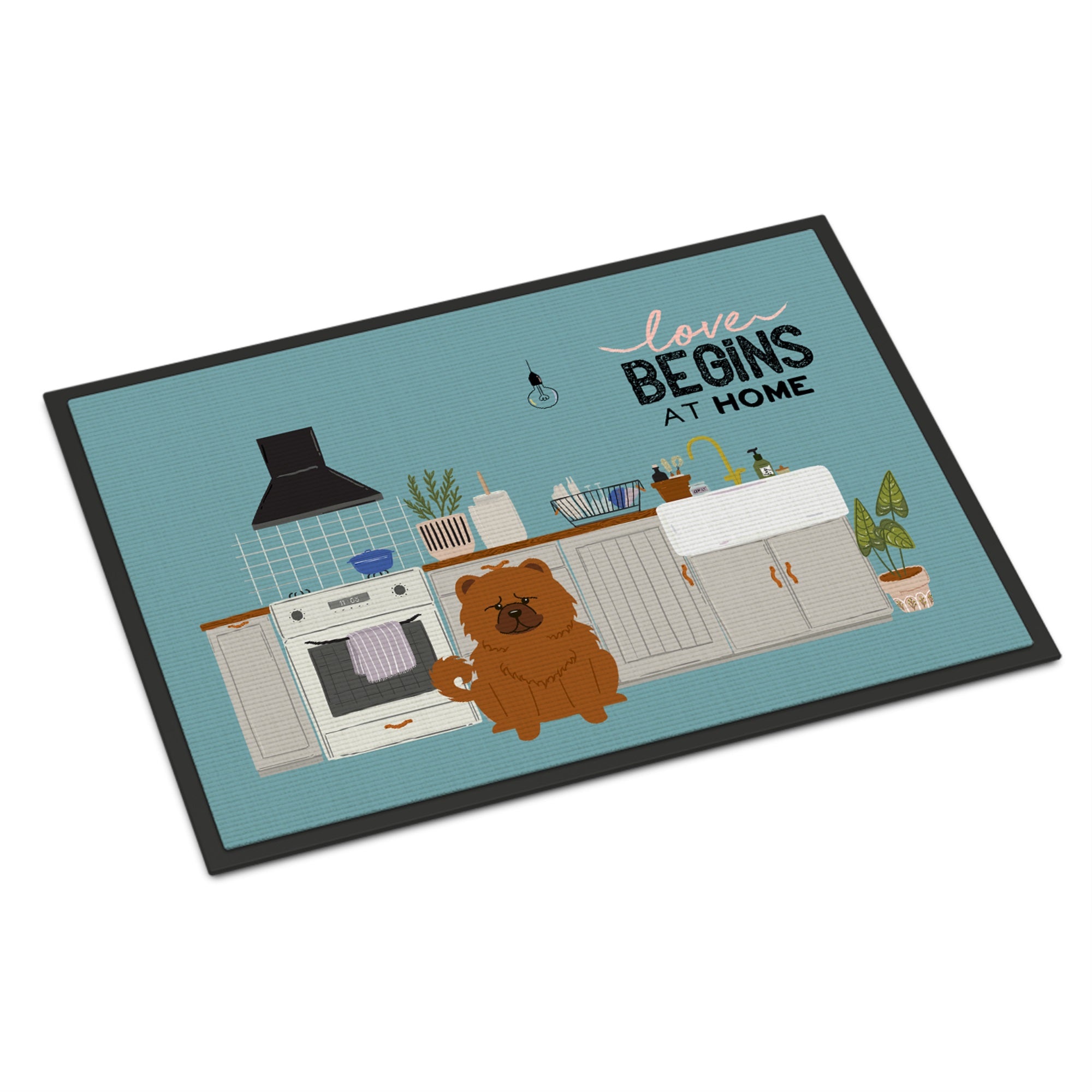 Red Chow Chow Kitchen Scene Indoor Or Outdoor Mat 24X36