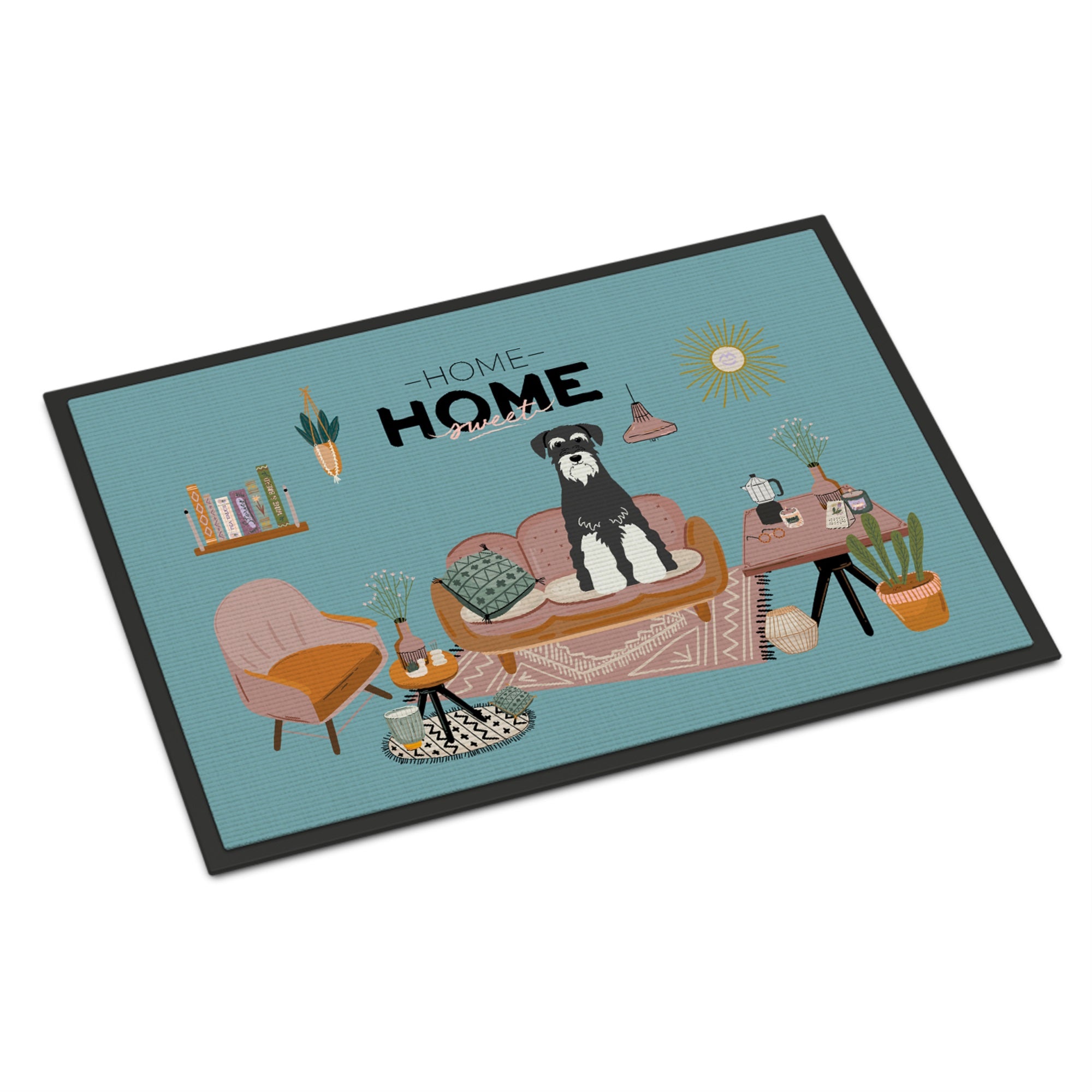 Salt And Pepper Standard Schnauzer Sweet Home Indoor Or Outdoor Mat 24X36
